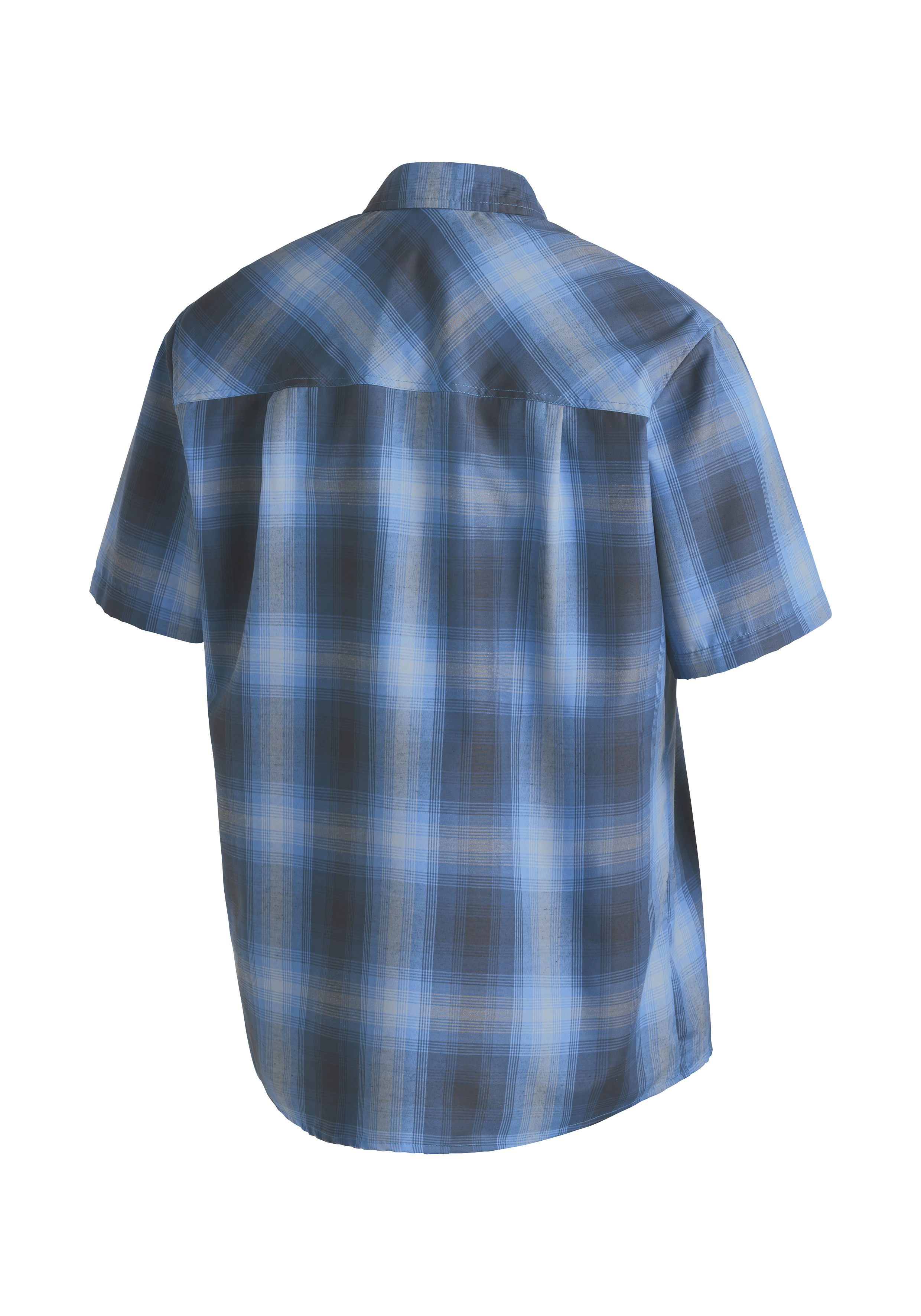 Hemd, Kurzarm, Kariert, Baumwolle, Blau
