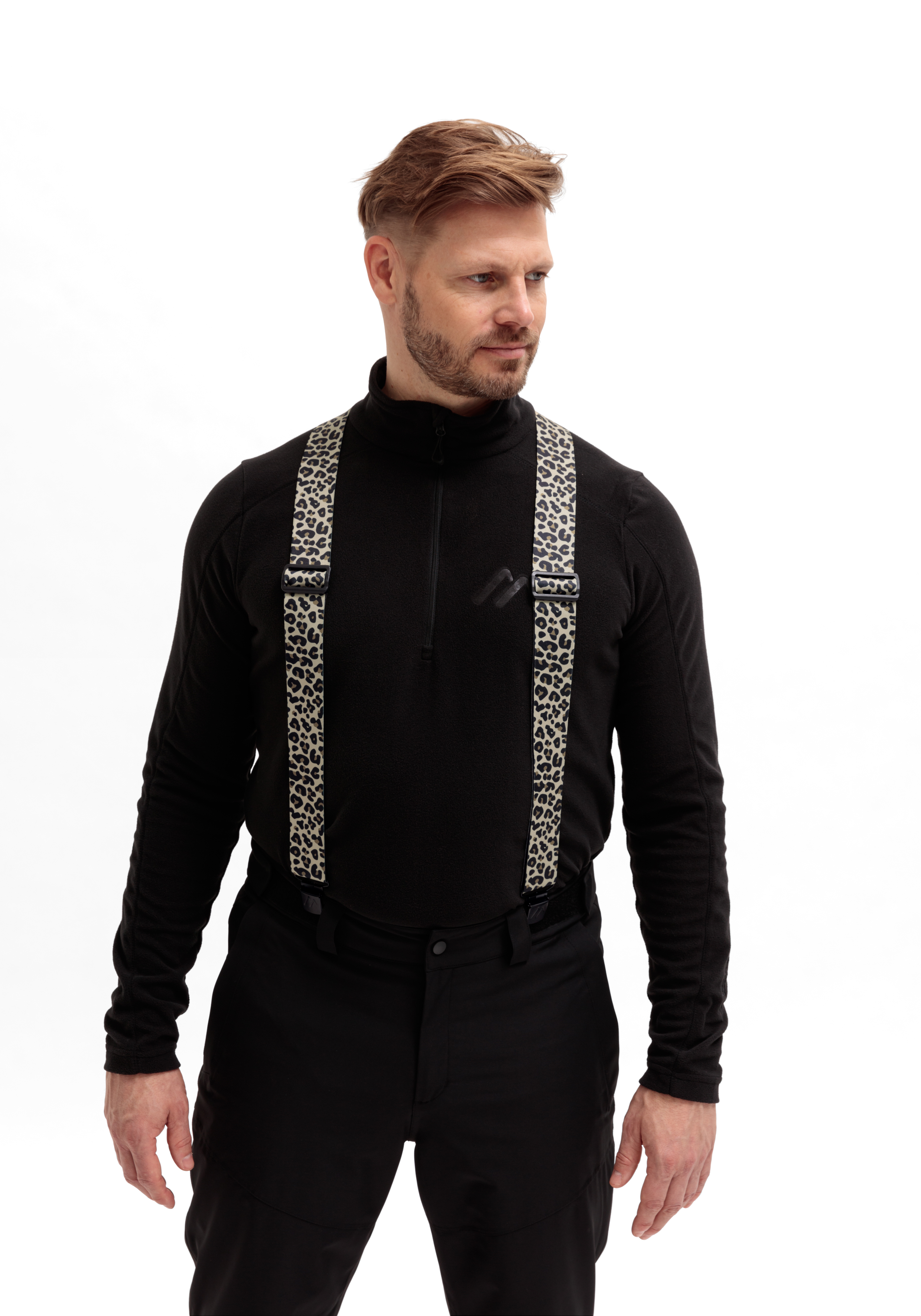Zoozeal Langarm, Zubehör, Erwachsene, Mann, Person, Langarm, Zubehör, Erwachsene, Mann, Person, Langarm, Zubehör, Erwachsene, Mann, Person, Hose, Gurt, Lederersatz, Leopardenprint, Suspendieren, Hose, Schulterriemen, Leopardenmuster, Gurtband, Schwarz