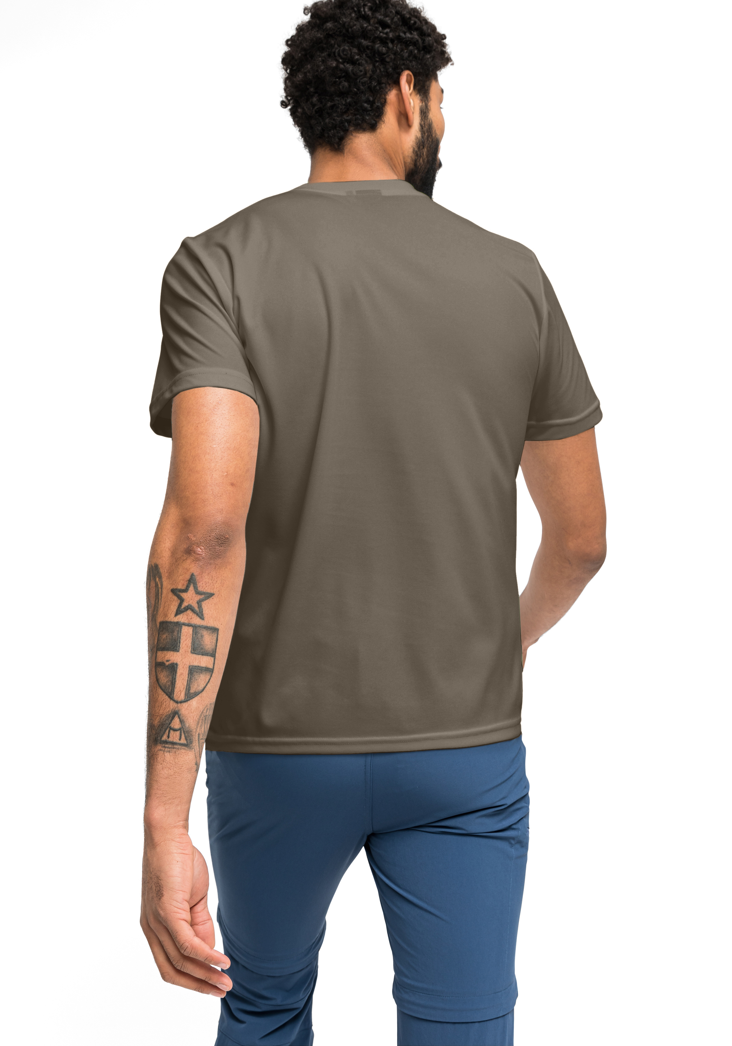 T-Shirt, Kurzarm, Unifarben, Baumwolle, Herren, T-Shirt, Kurzarm, Uni, Baumwolle, Olive