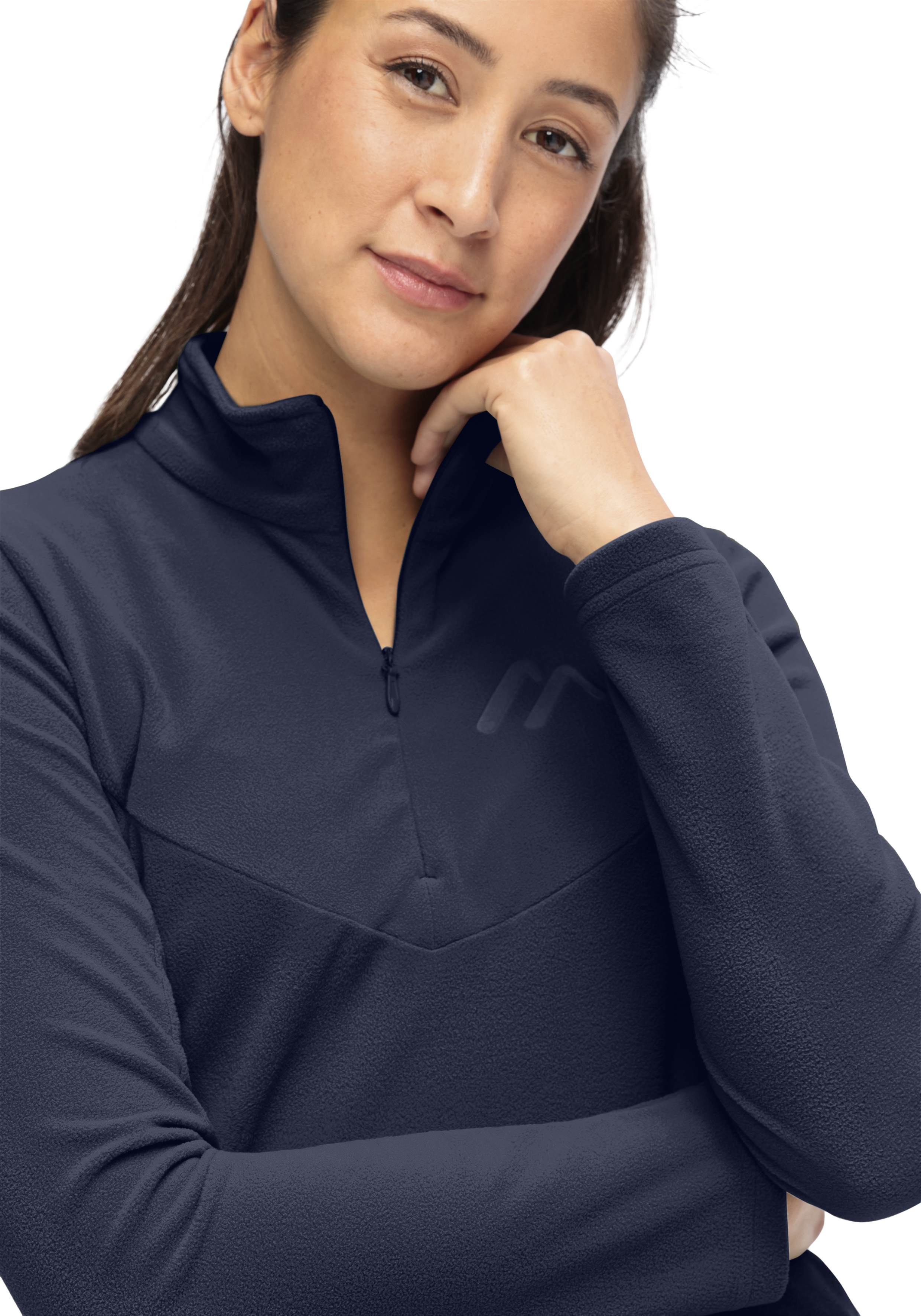 Denise HZ W Langarm, Fleece, Pullover, Sweatshirt, Person, Langarm, Fleece, Pullover, Sweatshirt, Person, Langarm, Fleece, Pullover, Person, Frau, Fleece, Pullover, Halb-Reißverschluss, Marineblau, Langarm