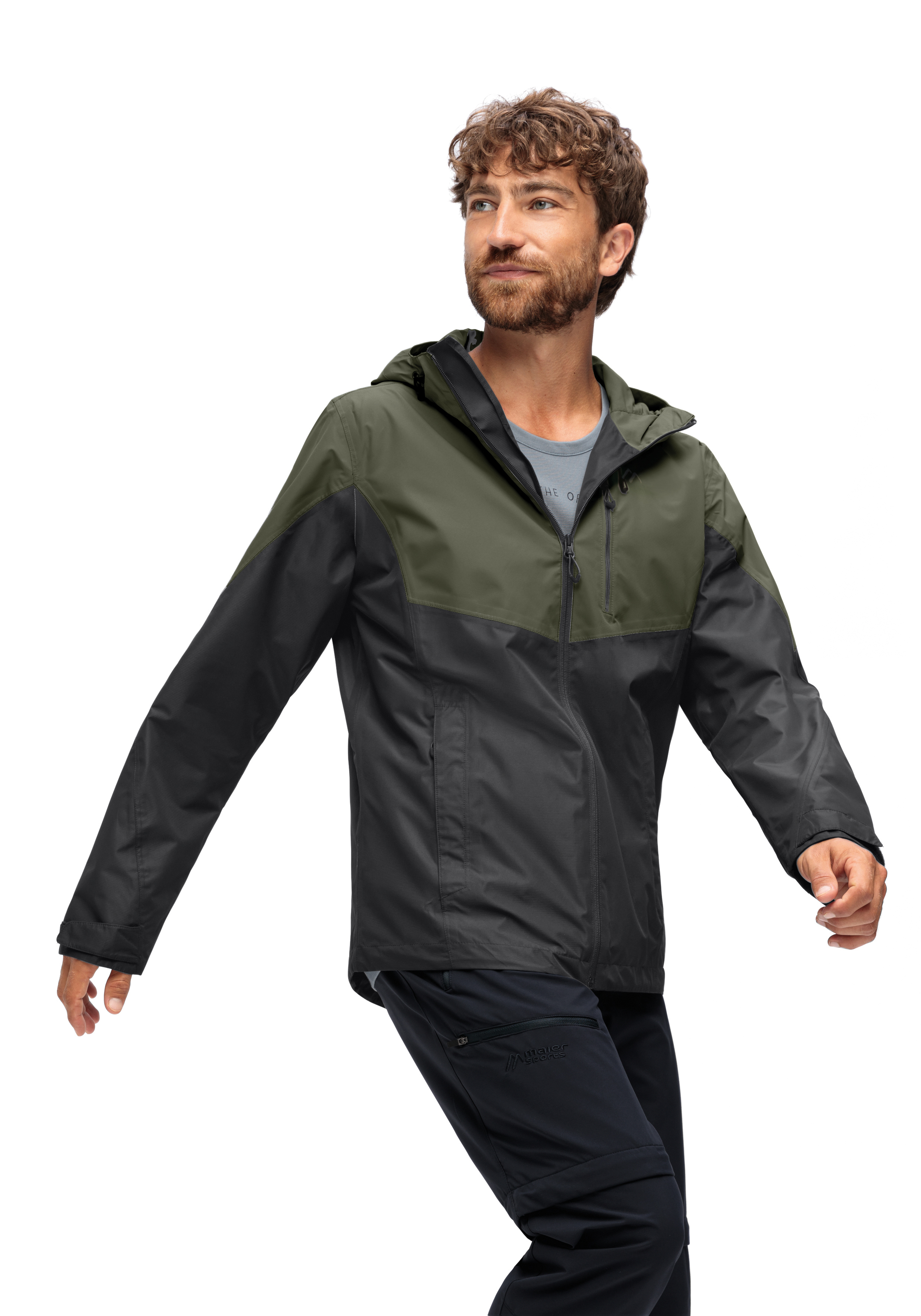 Hardshell-Jacke, Outdoor-Jacke, Wasserabweisend, Kapuze, Farbblock