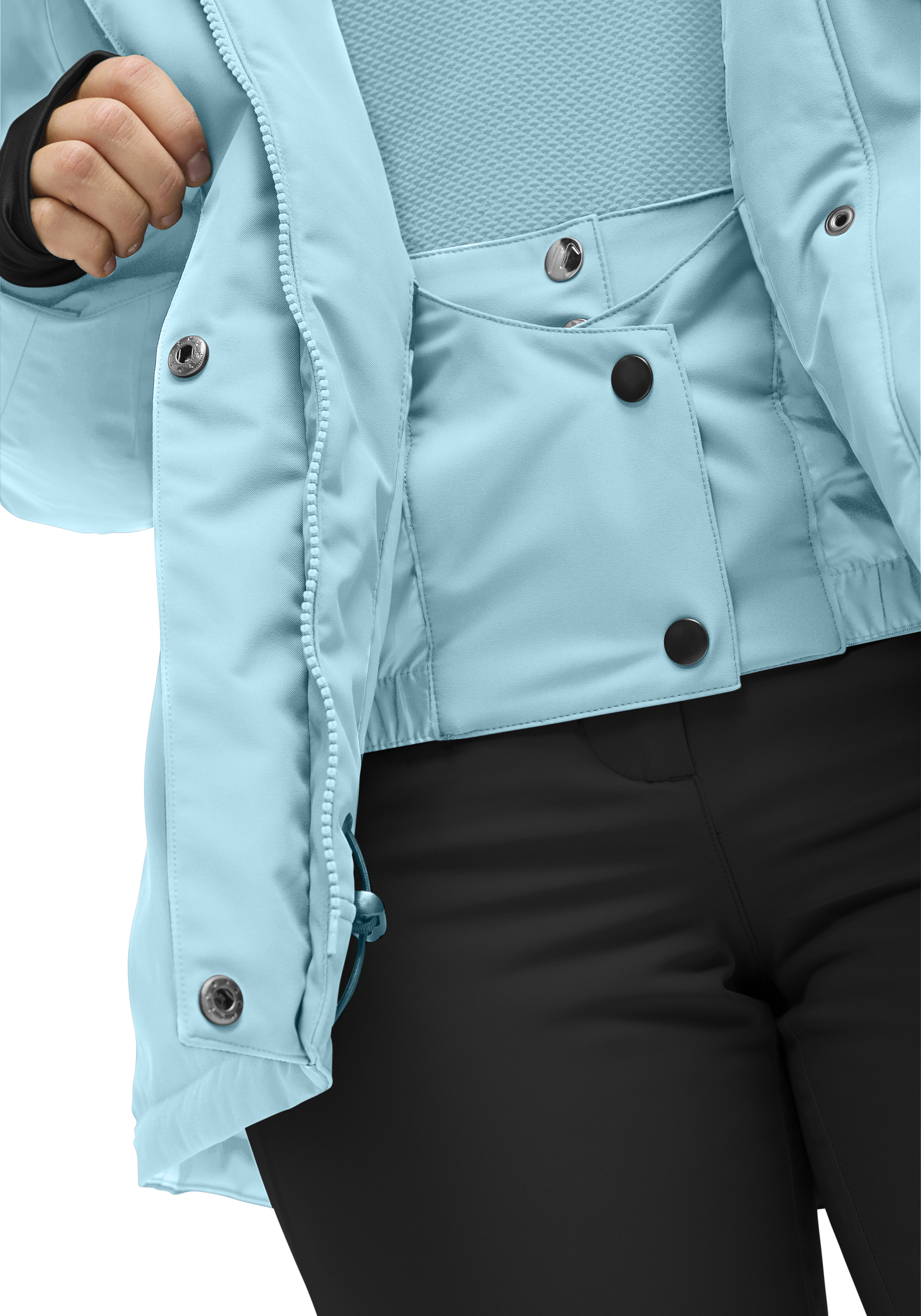 Poiana jacke, reissverschluss, tasche, knöpfe, membrane