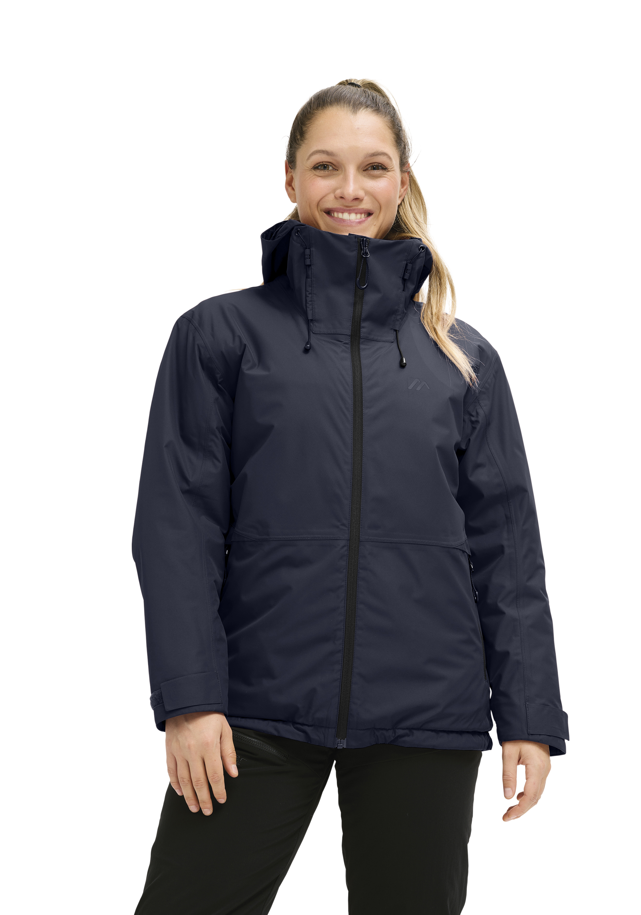 jacke, Hardshell, Navy, Stehkragen, Reißverschluss