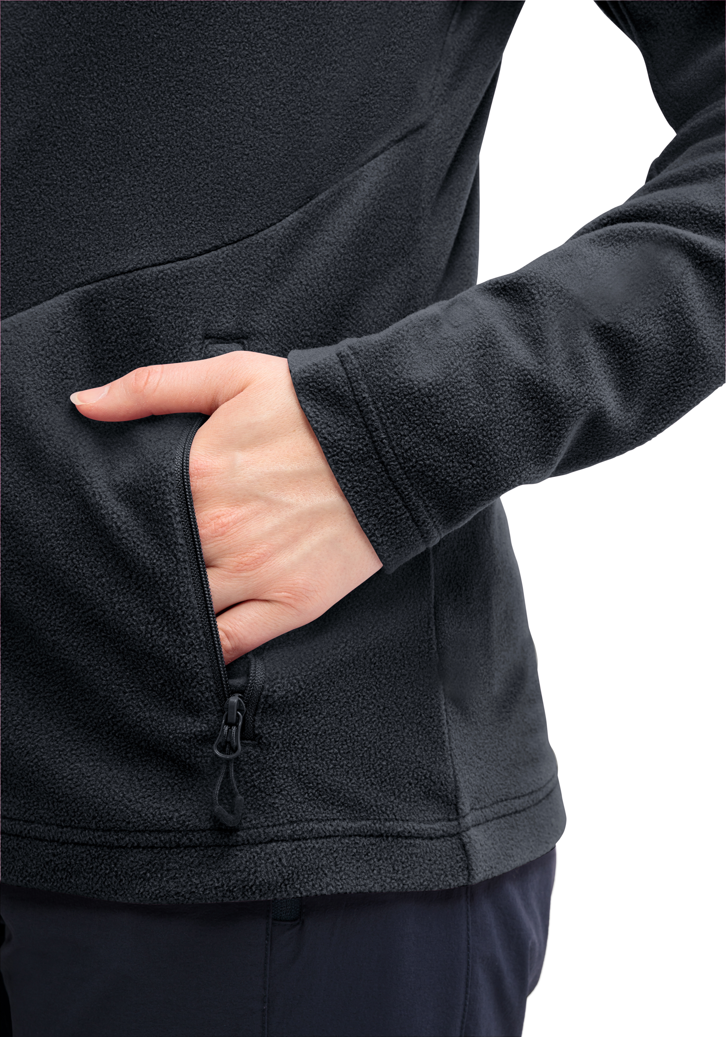Denise Jacket W Langarm, Mantel, Jacke, Fleece, Person, Langarm, Mantel, Jacke, Fleece, Person, Langarm, Mantel, Jacke, Fleece, Person, Fleecejacke, Kapuzenfleece, Reißverschluss, Taschenöffnung, dunkelgrau