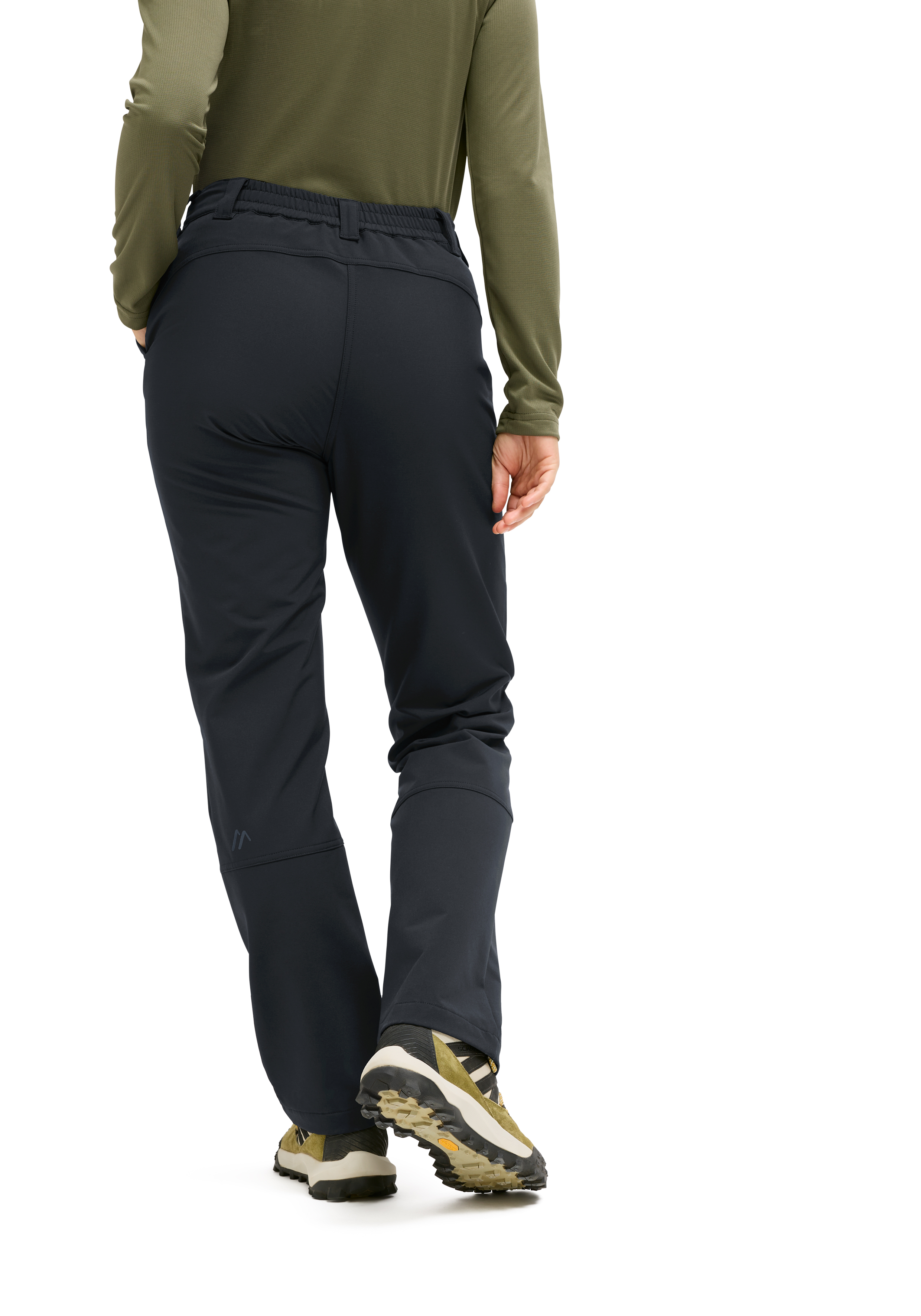 Hose, Outdoor, Schwarz, Gürtelartment, Beinabschluss