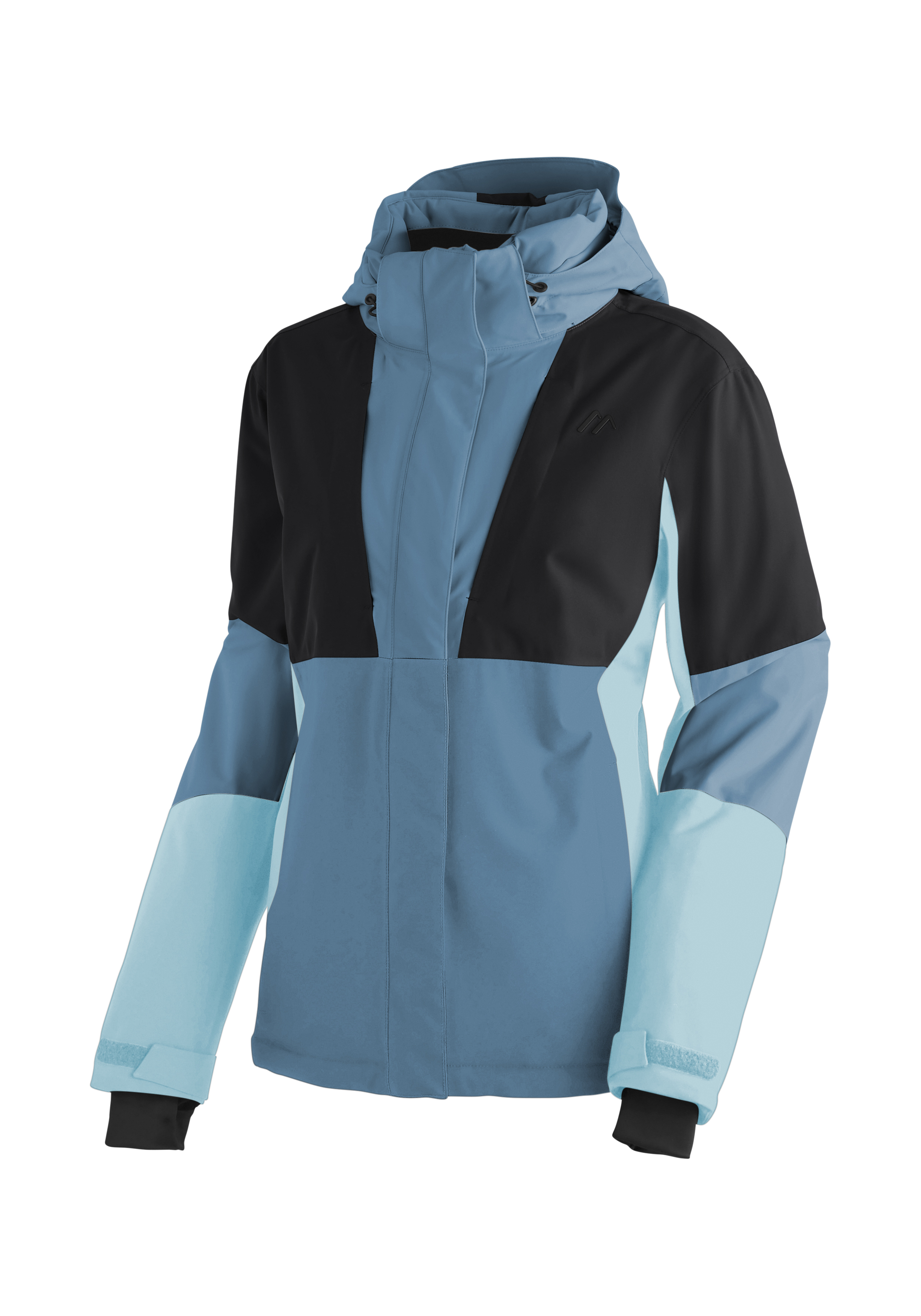 Rogla Winterjacke, farbenblöcke, Regenjacke, Klettverschluss, Stehkragen