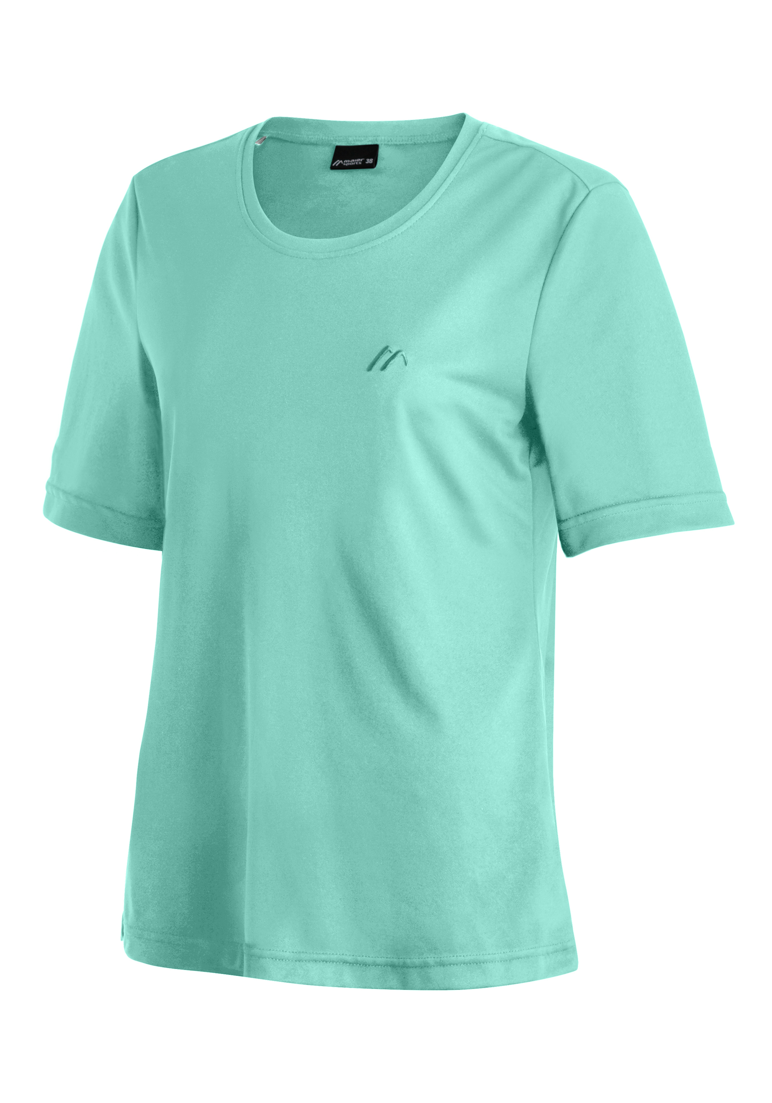 T-Shirt, Kurzarm, Rundhals, Mint, geringelteLogo, t-shirt, mintgrün, kurzärmlig, rundhals, kleidung