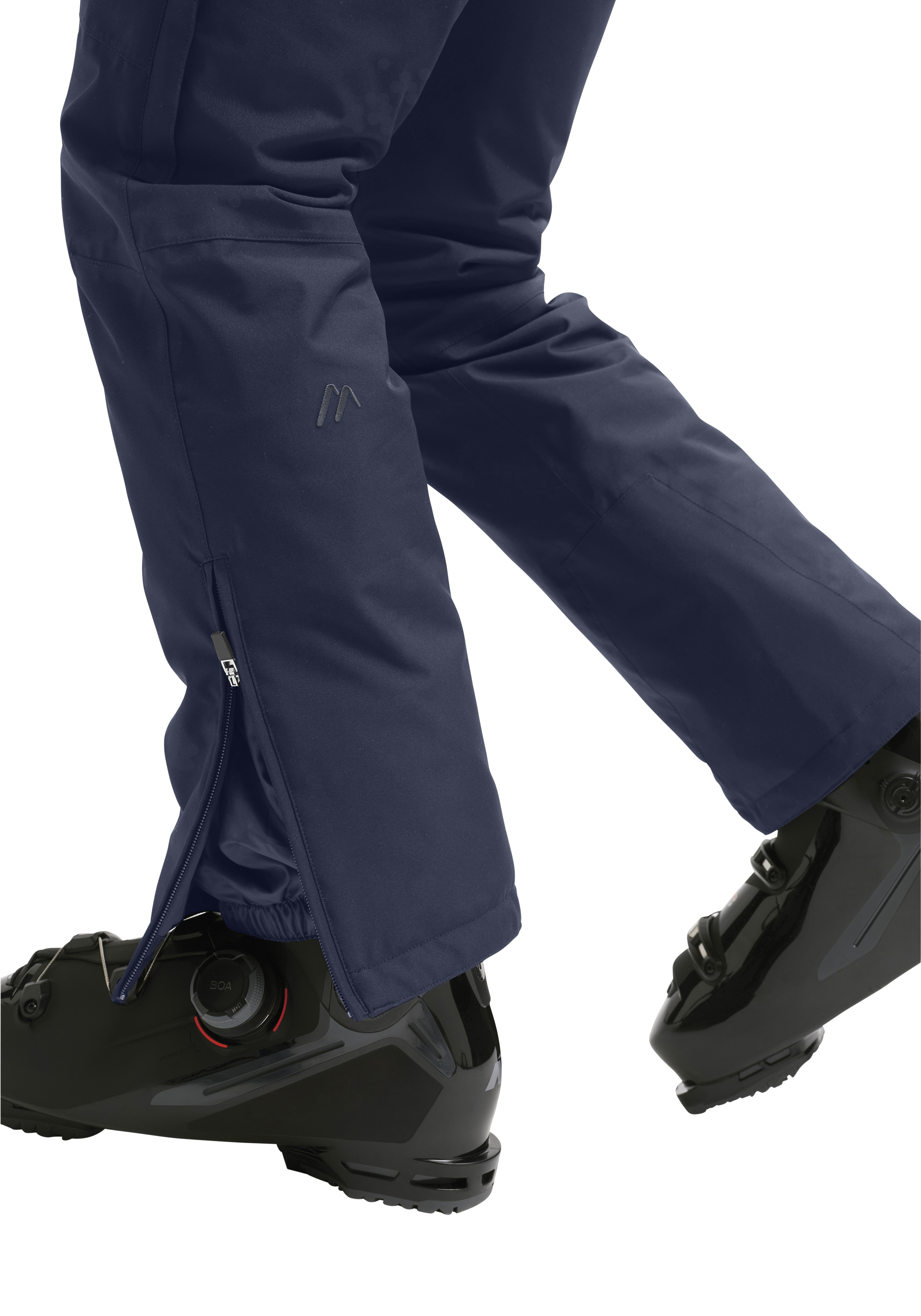 ski pants, jogging pants, navy blue, zipper pocket, gaiters