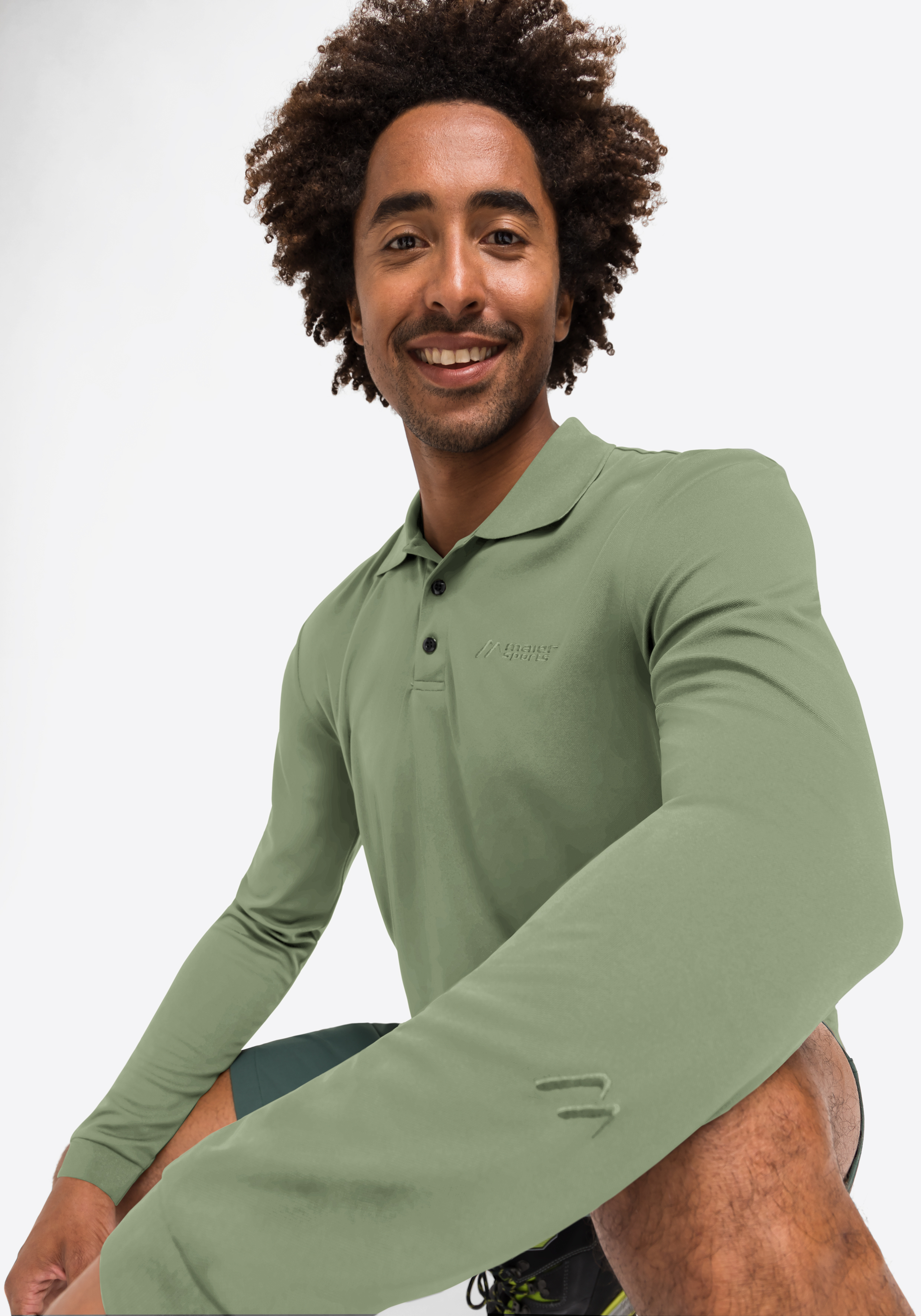 Langarm, Ärmel, Gesicht, Kopf, Lächeln, Polohemd, Langarm, Grün, Logo, Männer