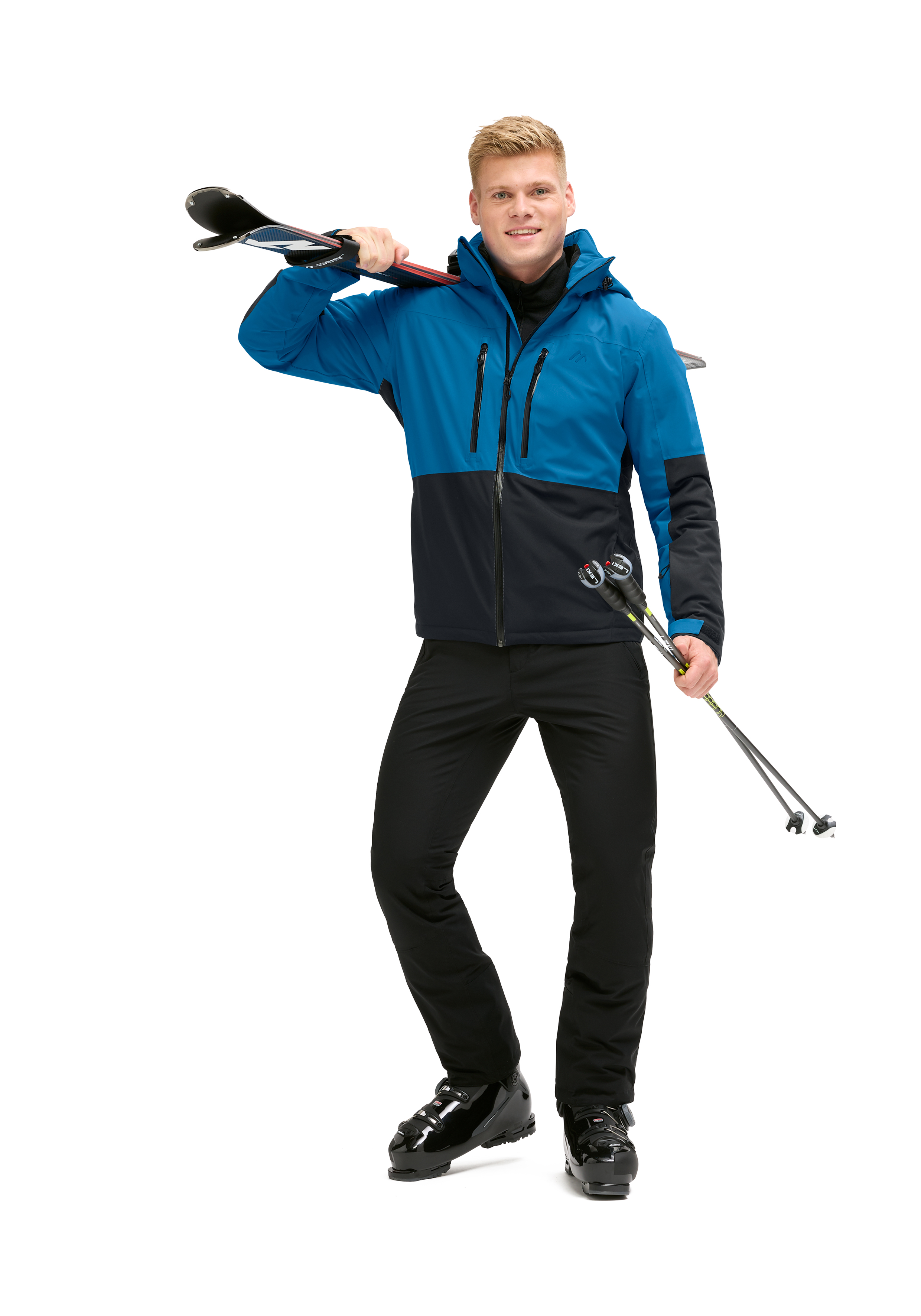 Skijacke, Herrenjacke, Winterjacke, Skistöcke