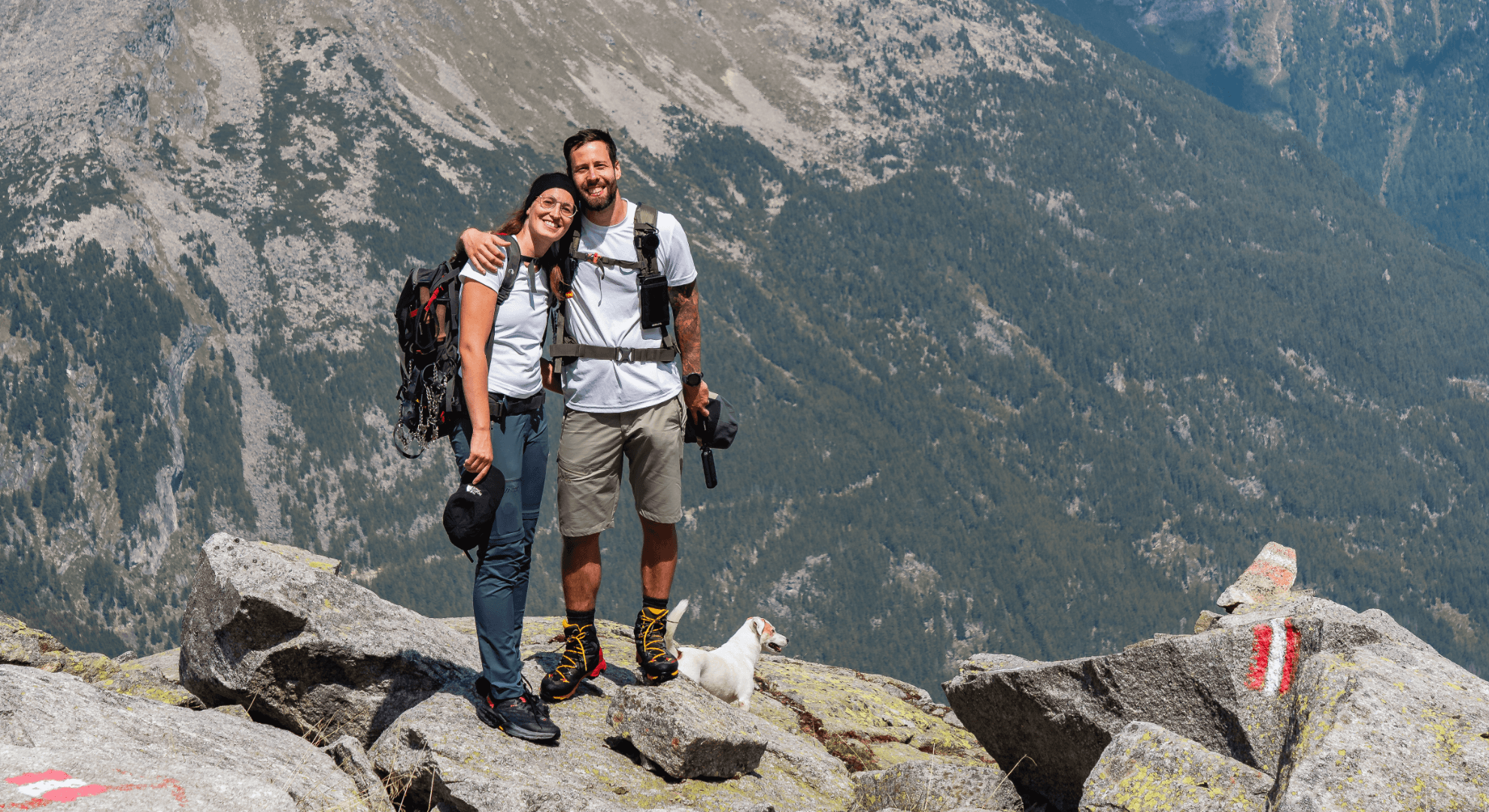 Wandern, Rucksack, Berge, Draußen, Hund