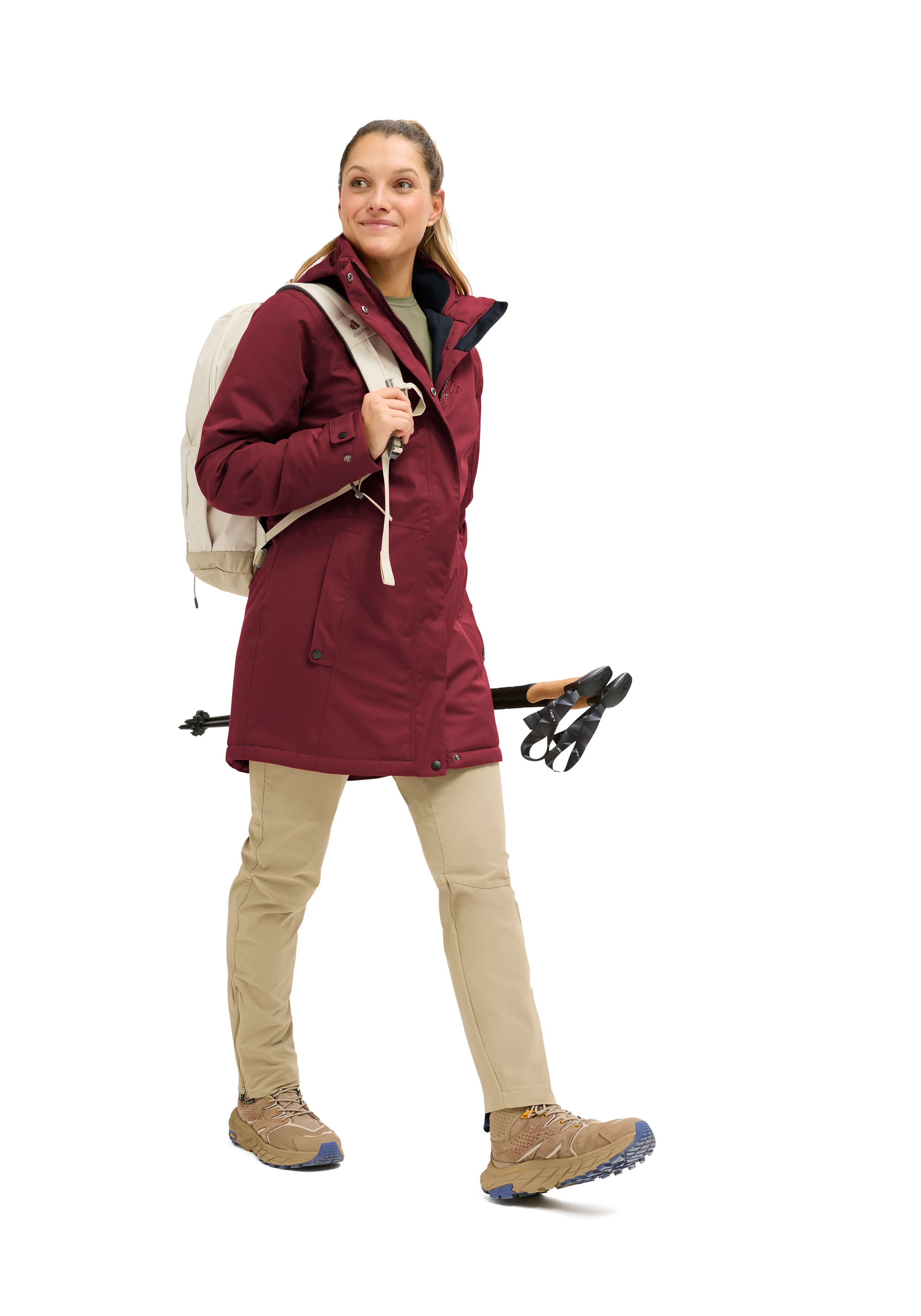 EDESI Regenjacke, Maroon, Wandern, Wintermantel, Rucksack