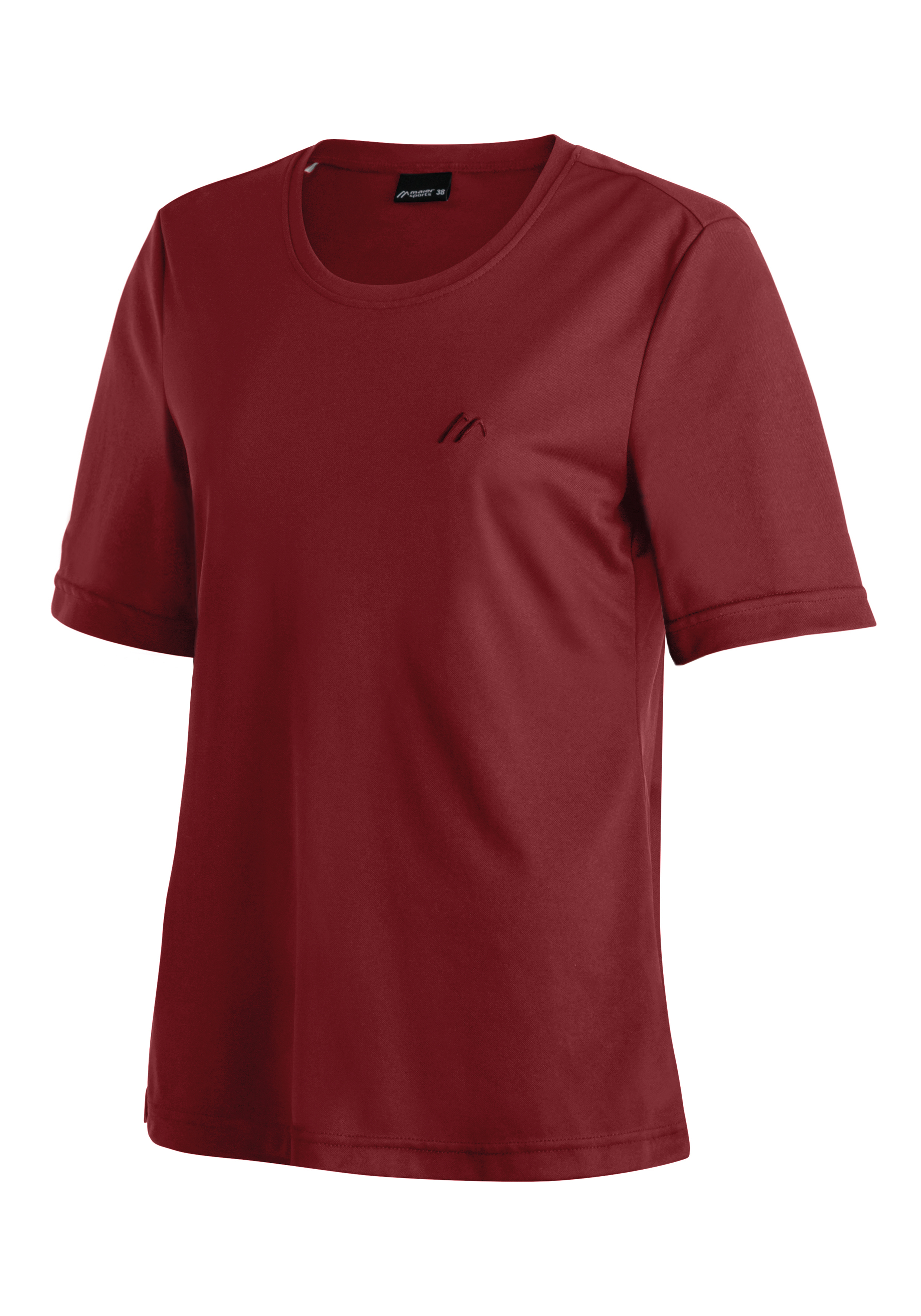 Waltraud H/S T-Shirt, Kurze Ärmel, Rot, Rundhals, Glättend, T-Shirt, Kurzarm, Vintagerot, Rundhalsausschnitt, Skull-Logo