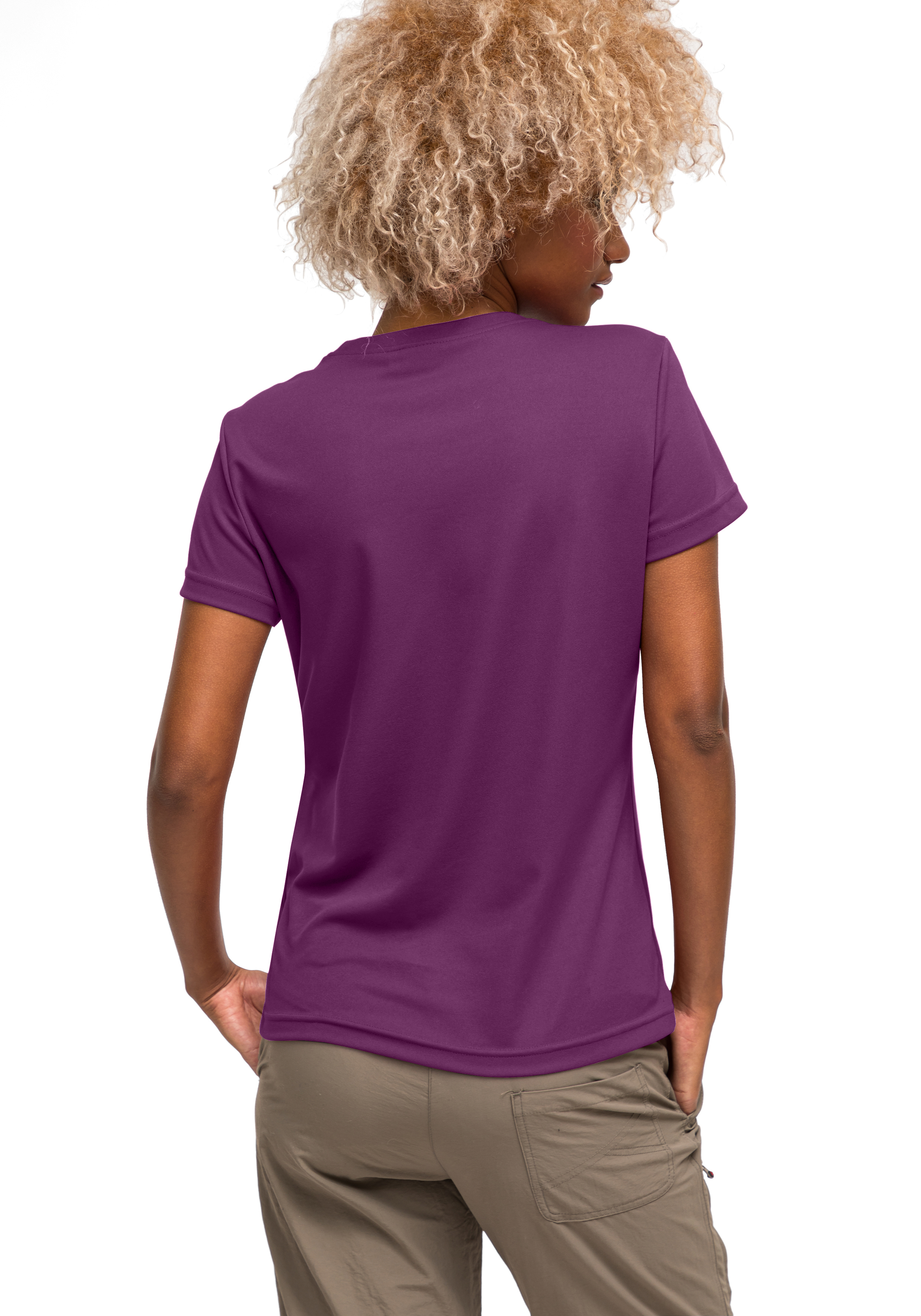T-Shirt, Kurzarm, Lila, Rundhalsausschnitt, Weiche Baumwolle, T-Shirt, Kurzarm, Violett, Rundhalsausschnitt, Casual
