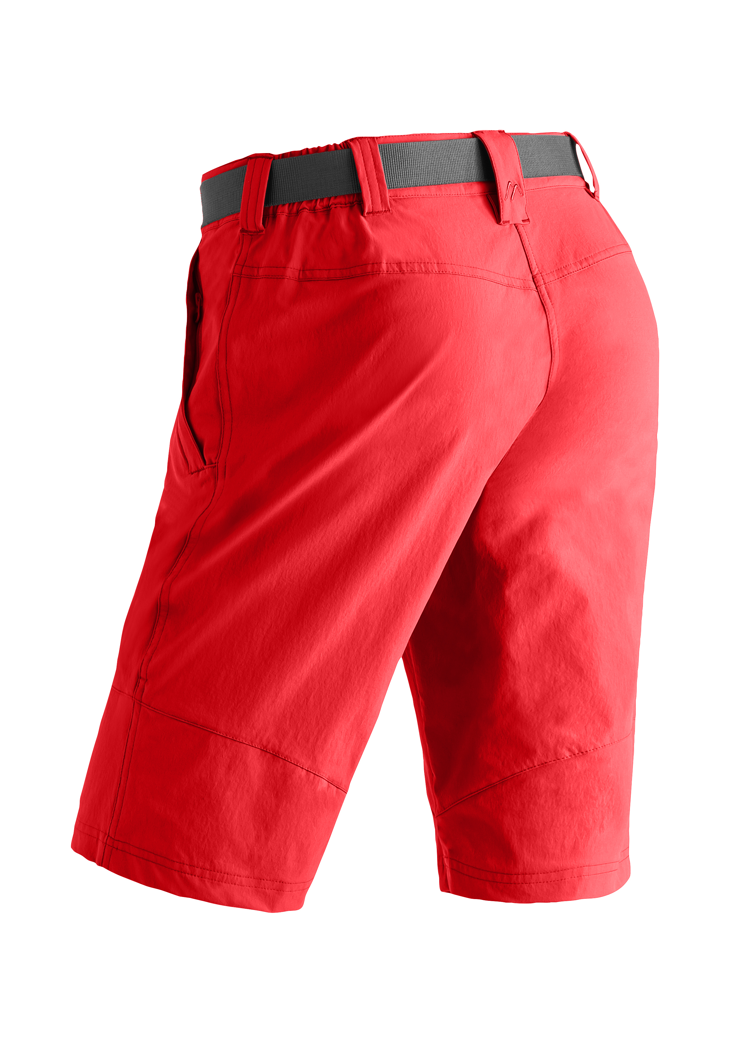 Shorts, Rot, Gürtel, Taschenhose, Knielang