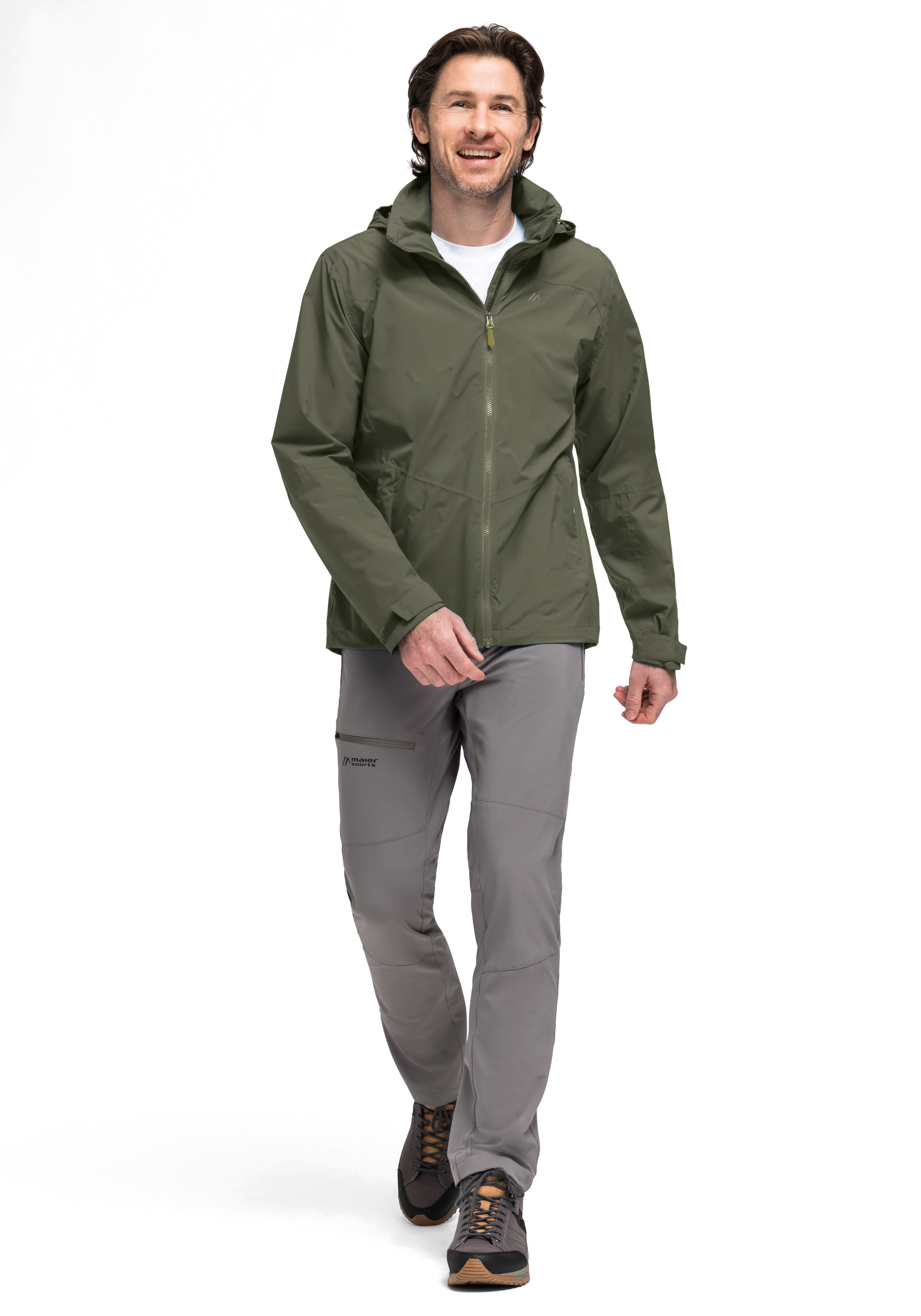 Regenjacke, Hardshell, Olivegrün, Zipjacke, Windjacke