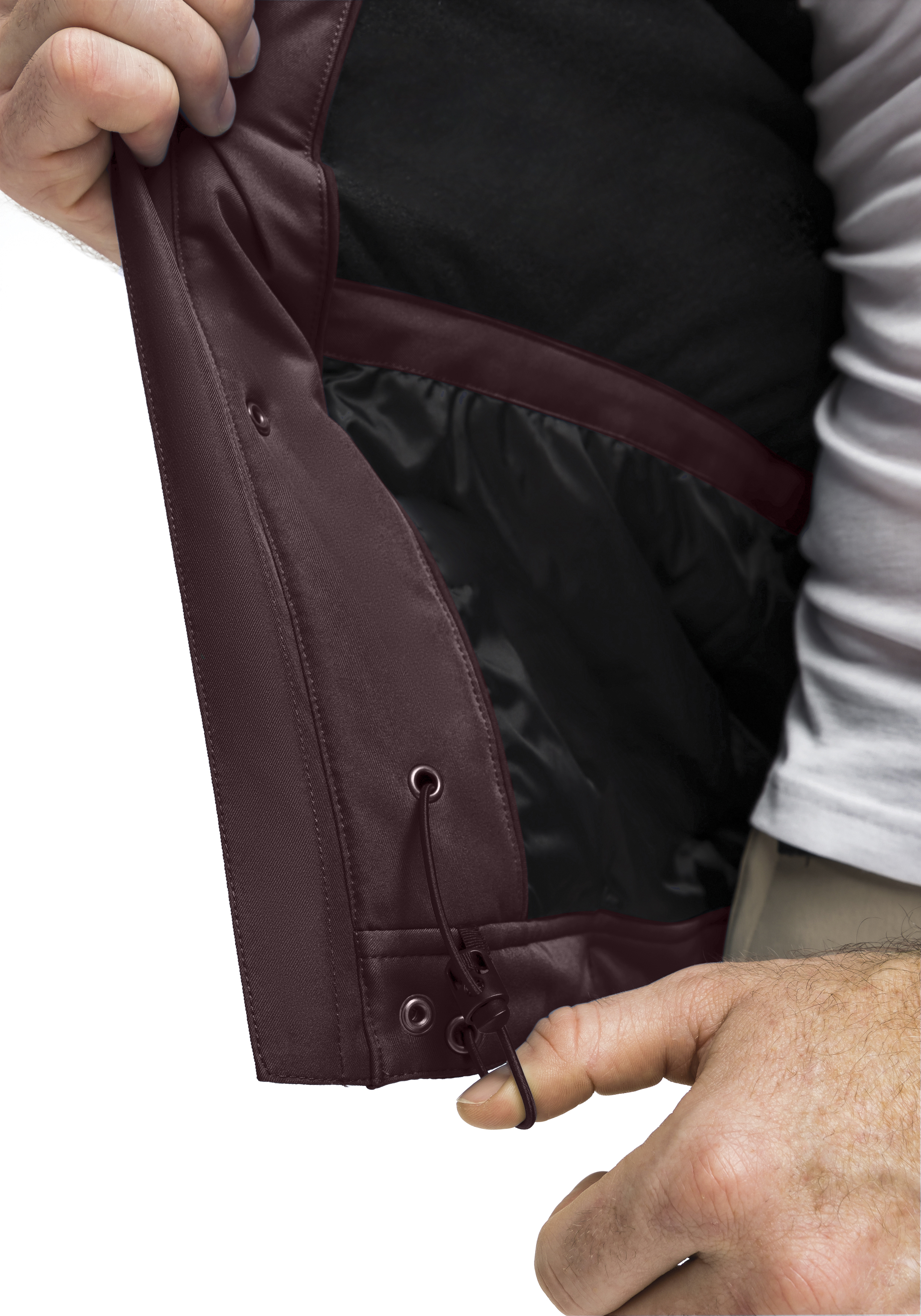 Jacke, Weste, Reißverschluss, Kordelzug, Lederimitat