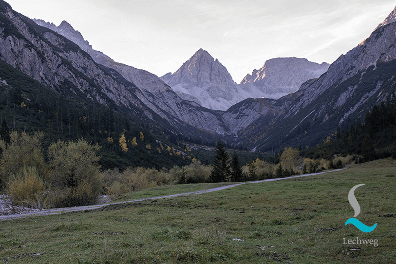 lechweg_(1) Steigung, Berg, Gebirgskette, Gipfel, Baum