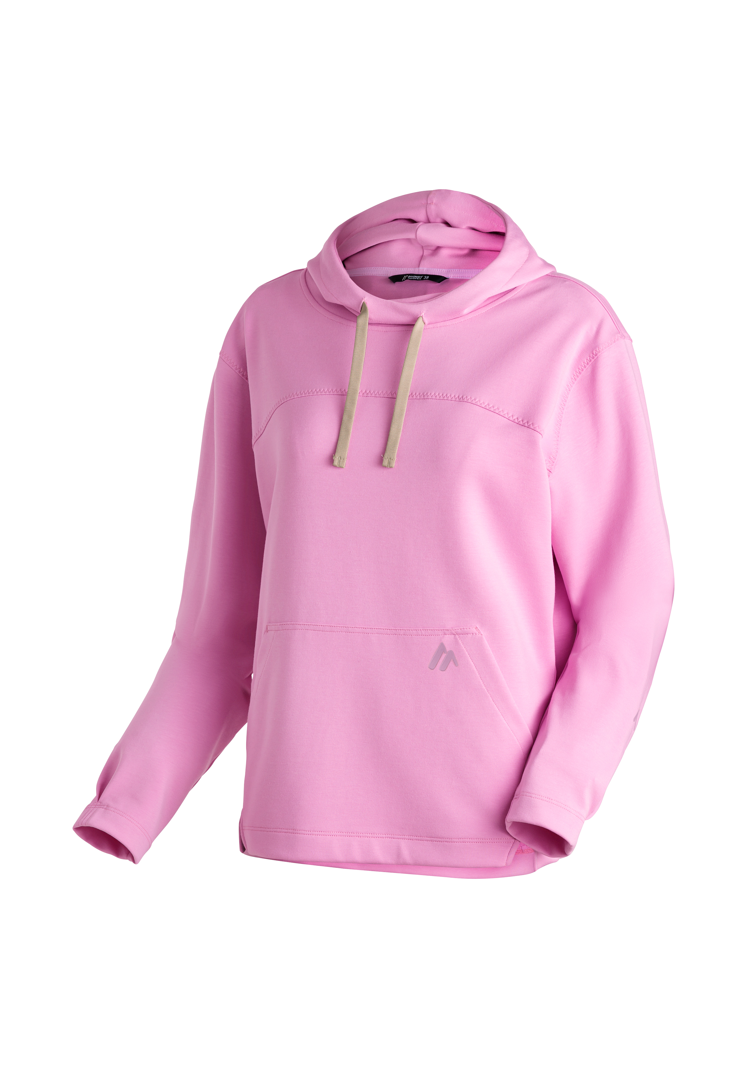 Hoodie, Sweatshirt, Pink, Kangurutasche, Stoffrohrkordel