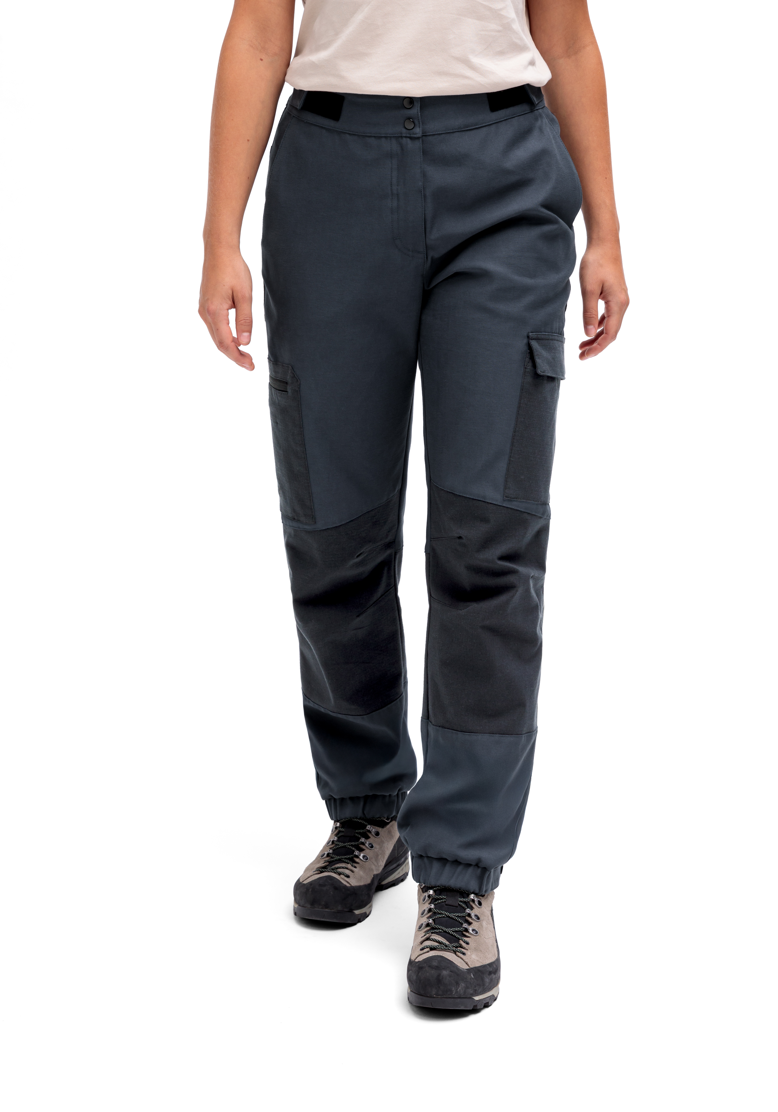 Hose, Cargo-Hose, Farbblock, Kniebereich, Gürtelverschluss