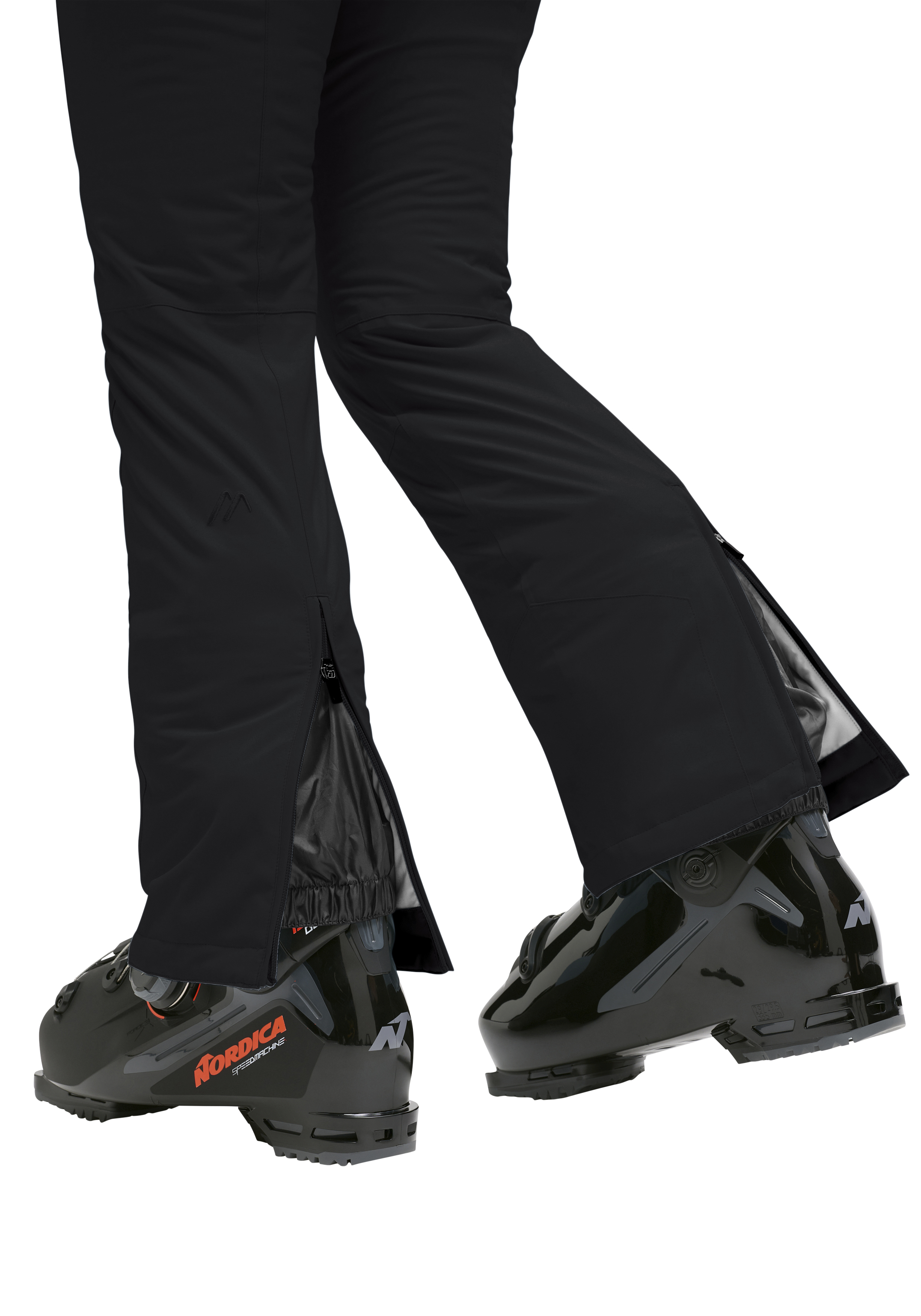 Vroni slim 2.1 skihosen, beinschützer?, gezipptene Beinlinge, schwarz, softshell?, bergsteigerhosen