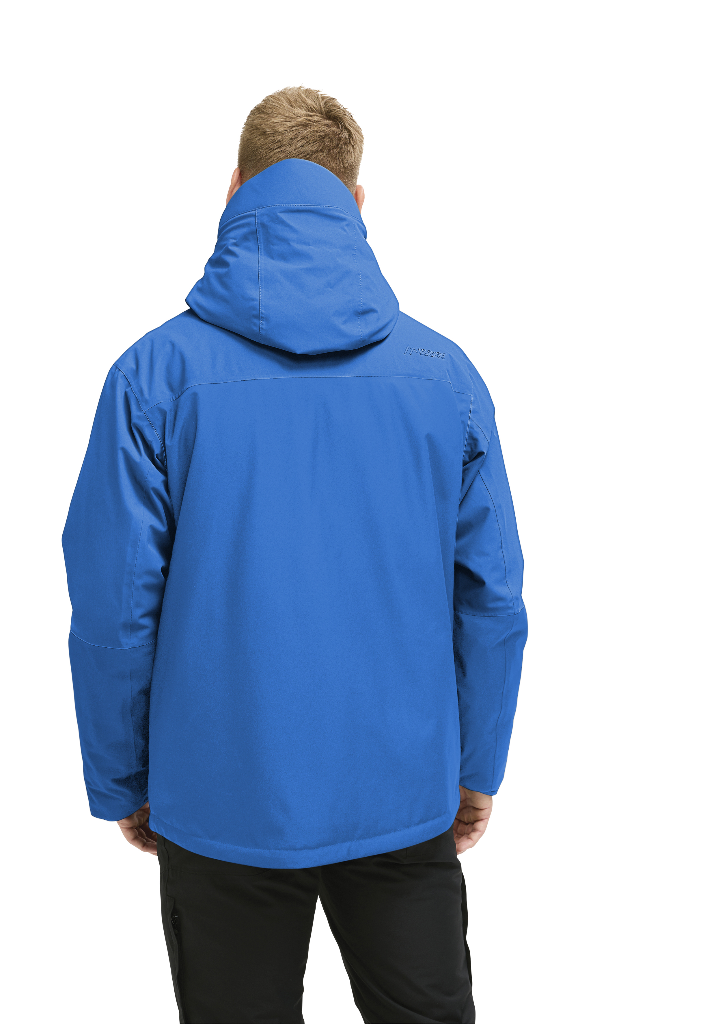 anorak, jacke, kapuze, blau, softshell