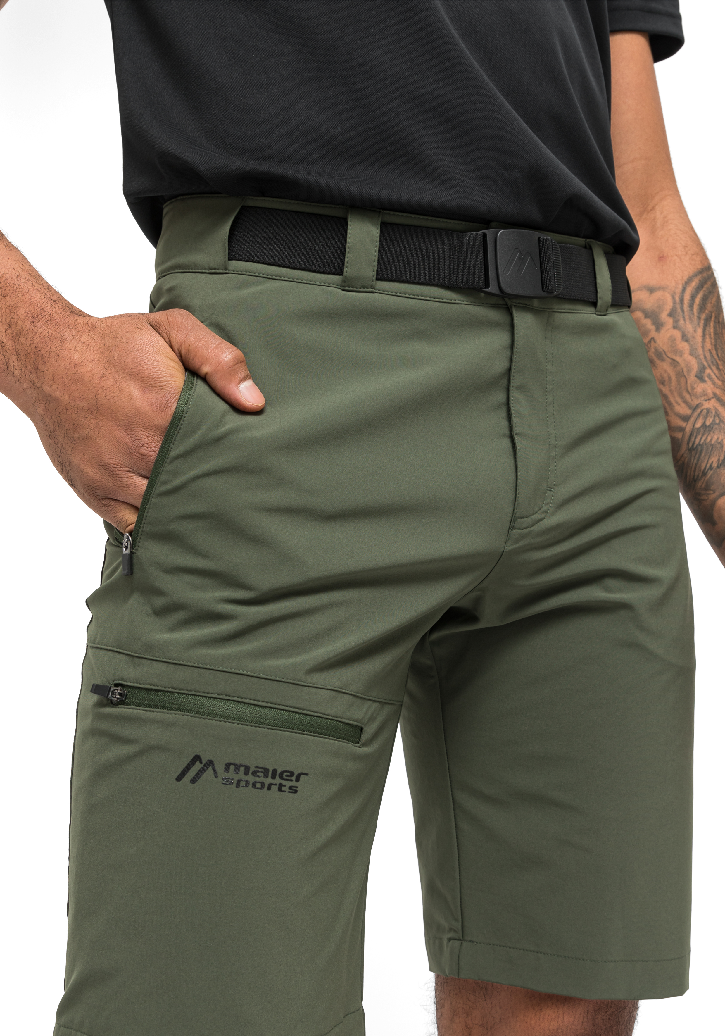 Tech Belt Eco Bekleidung, Kurze Hosen, Hosen, Kurze Hose, Erwachsener, Männlich, Mann, Person, kurze_hosen, cargo, gruen, reißverschluss, gürtel, herren