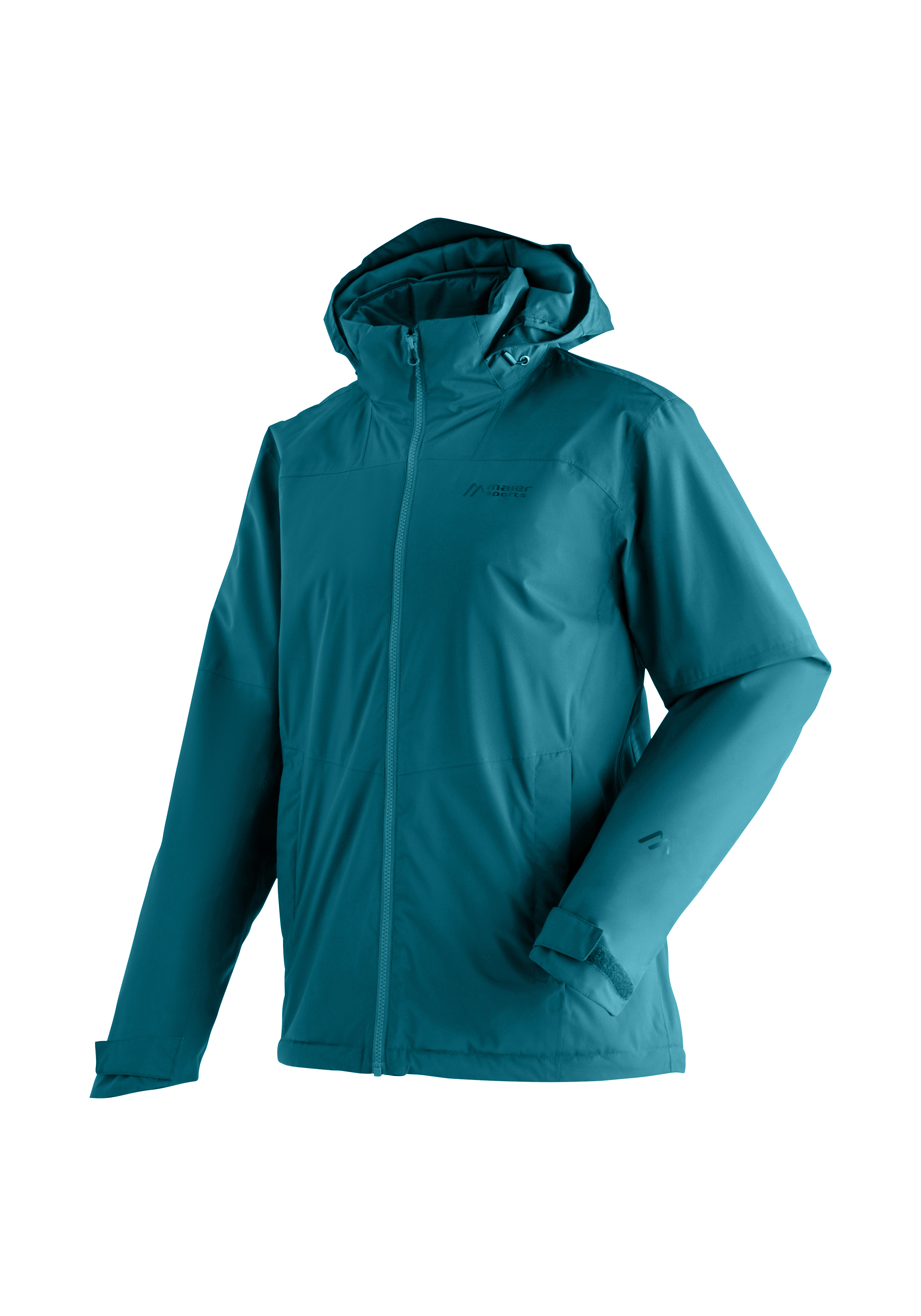 Metor Therm Rec M Hardshell-Jacke, Kapzenjacke, Türkisblau, Vorderseite Reißverschluss, Wasserabweisend