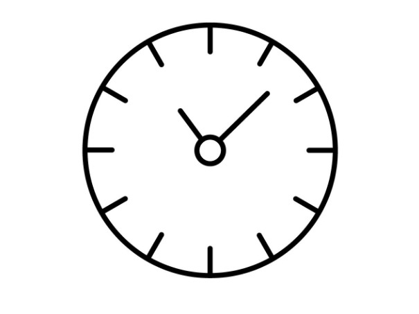 zeichenflche 6 Uhr, Analoge Uhr