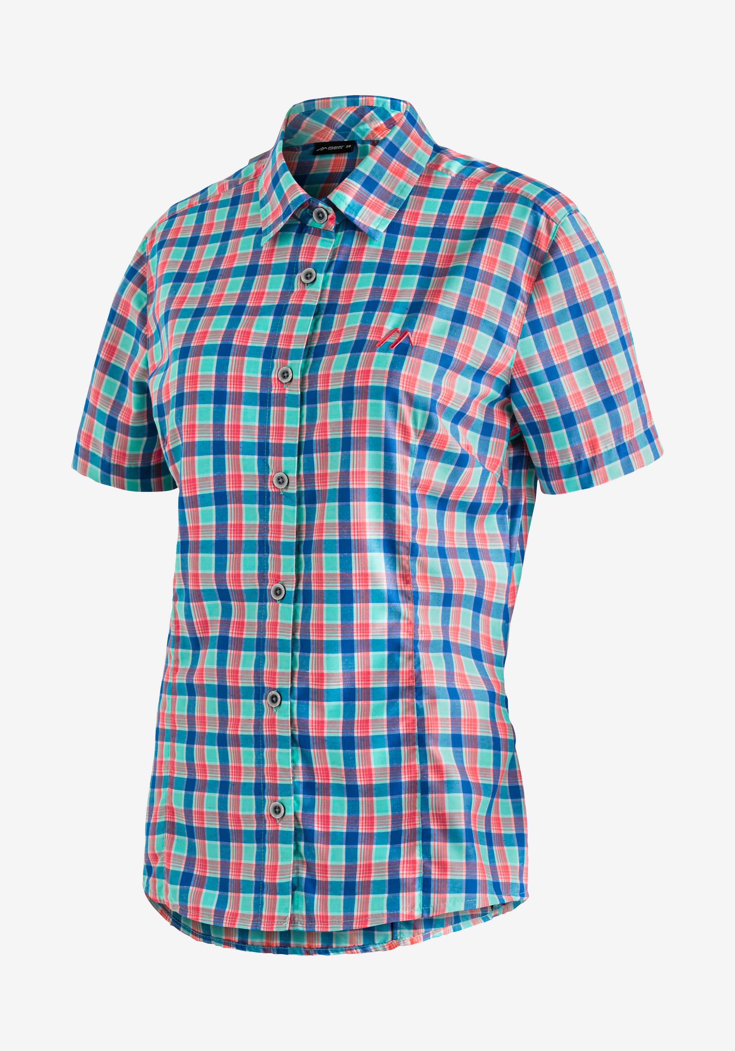 Philina Bekleidung, Hemd, Kleid, Hemd, Kurzarmhemd, Kariertes Muster, Baumwolle?, Mehrfarbig, Button-Front