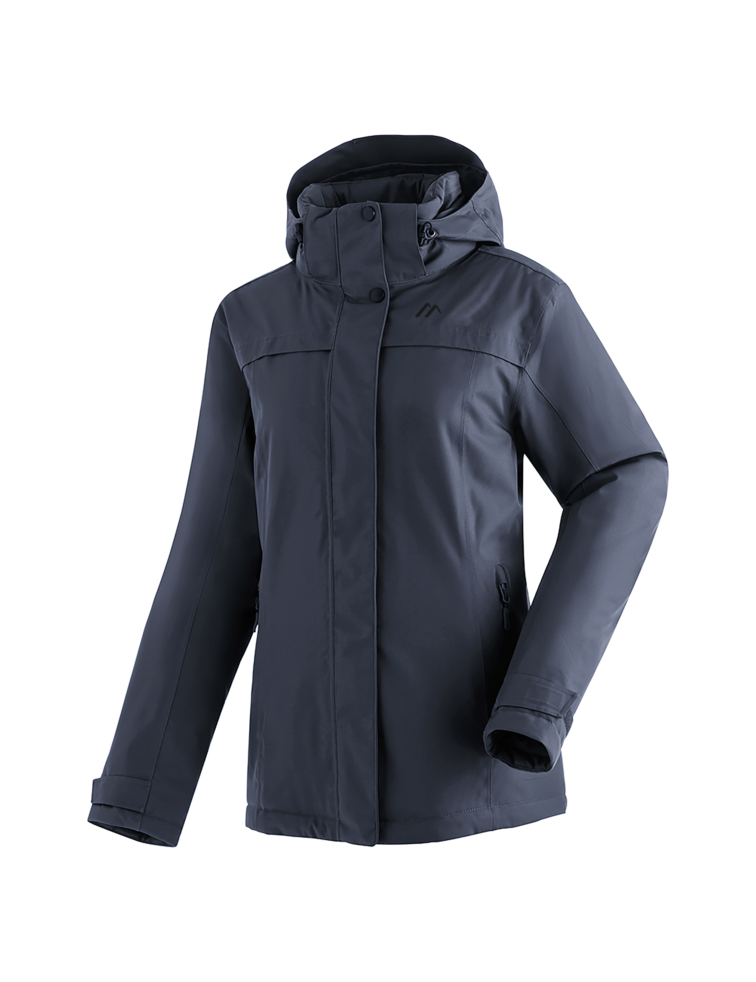 Lisbon Bekleidung, Mantel, Jacke, Bekleidung, Mantel, Jacke, Hardshell-Jacke, Wintermantel, Mit Kapuze, Dunkelgrau, Reißverschluss Taschen