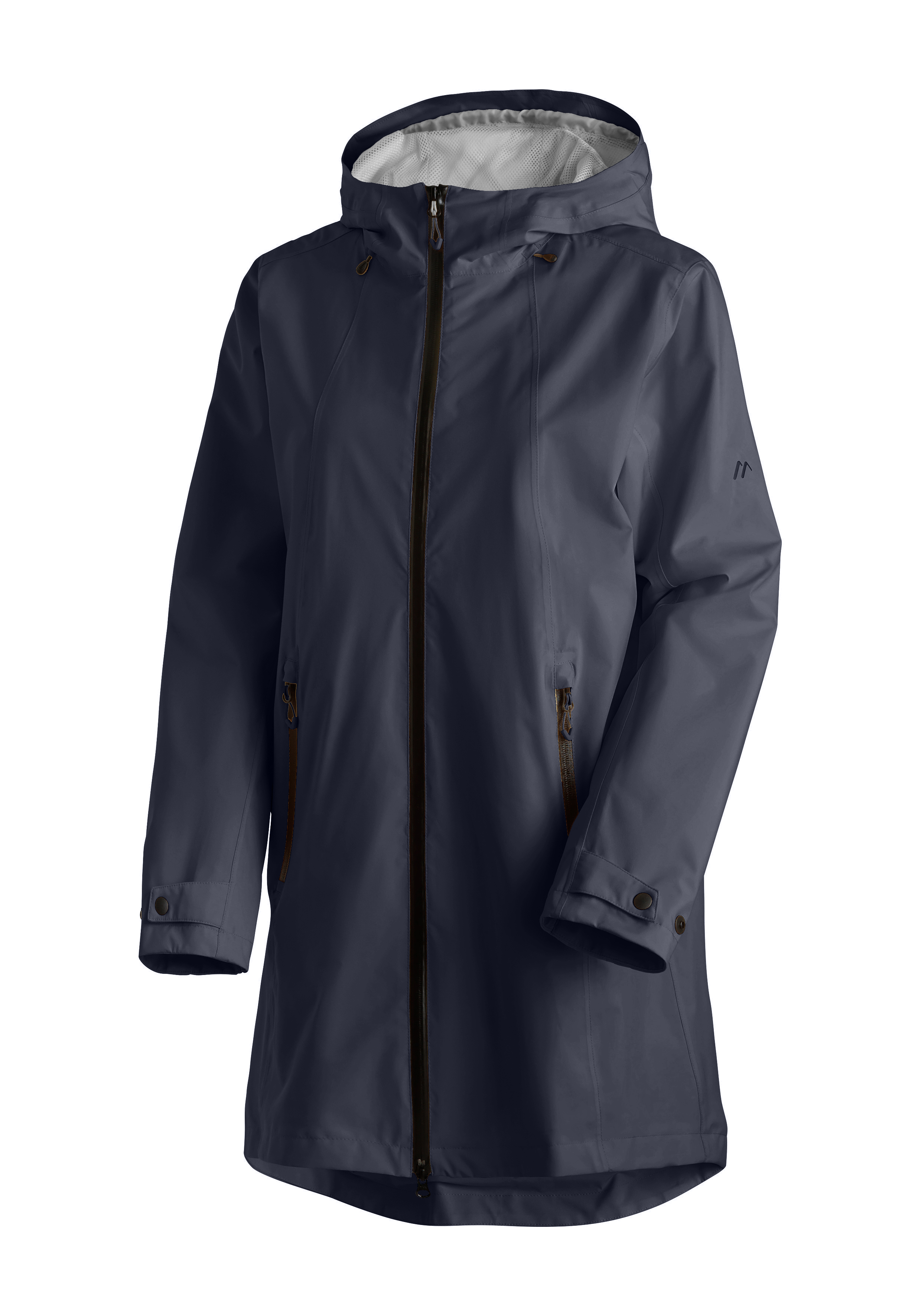 Regenjacke, Hooded, Navy, Reißverschluss, Taschen