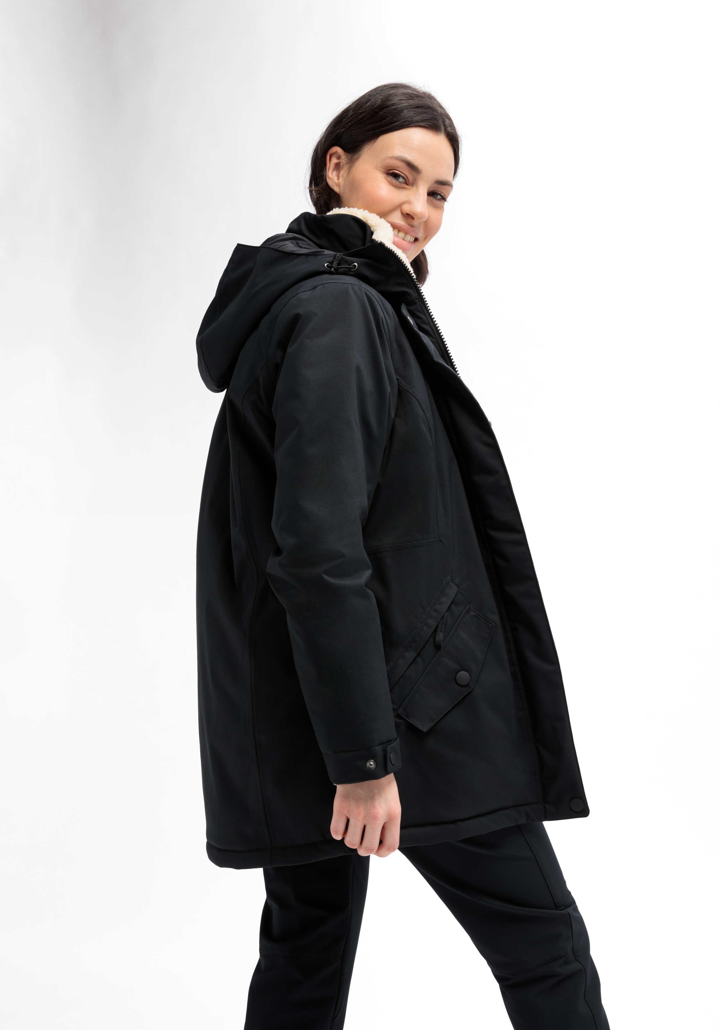 KATRINE Bekleidung, Mantel, Person, Jacke, Winterjacke, Mantel, Steppjacke, Kapuze, Fleecefutter