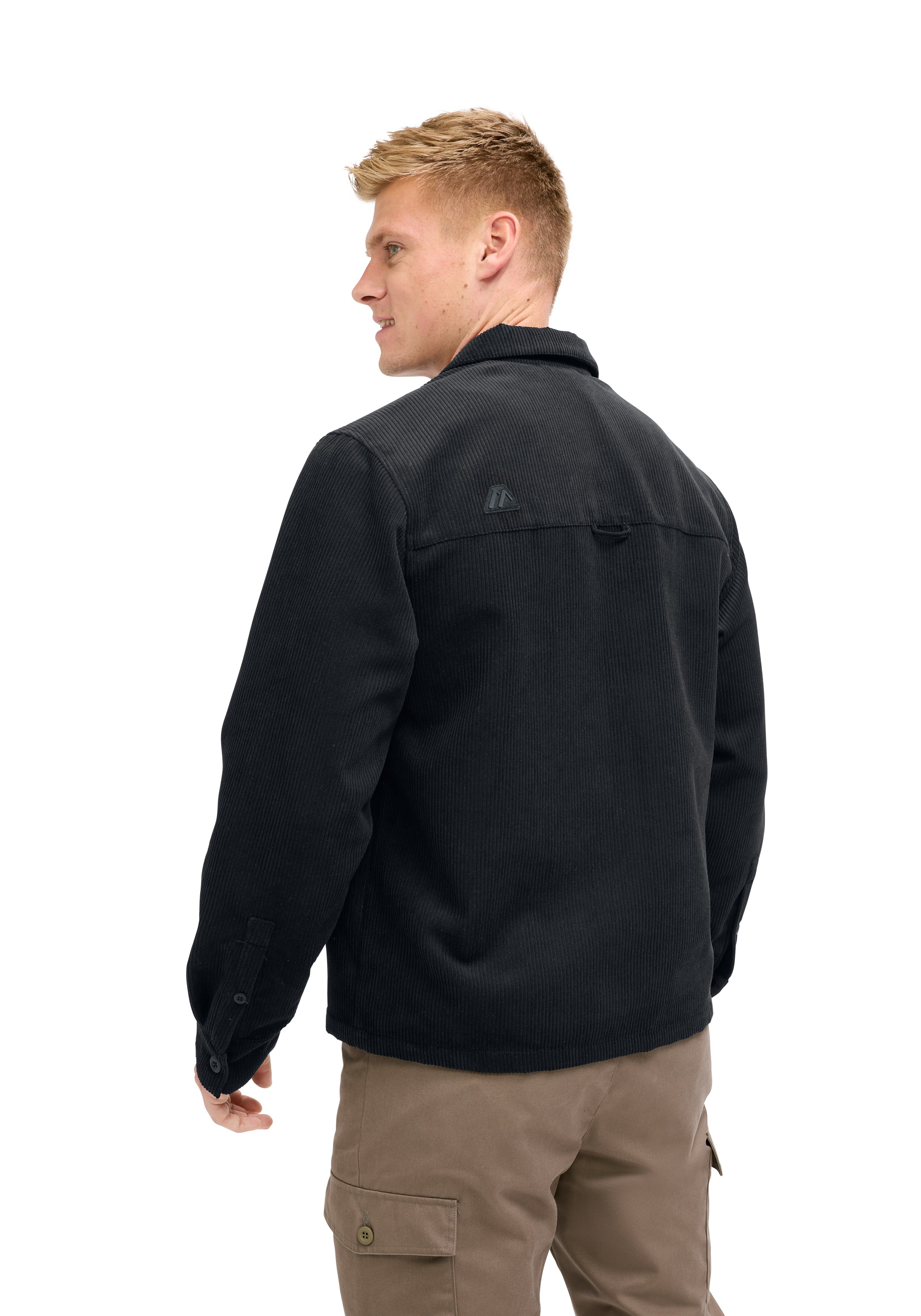 Wellcord M schwarze jacke, Kordojura, Langarm, Rückansicht, Herrenbekleidung