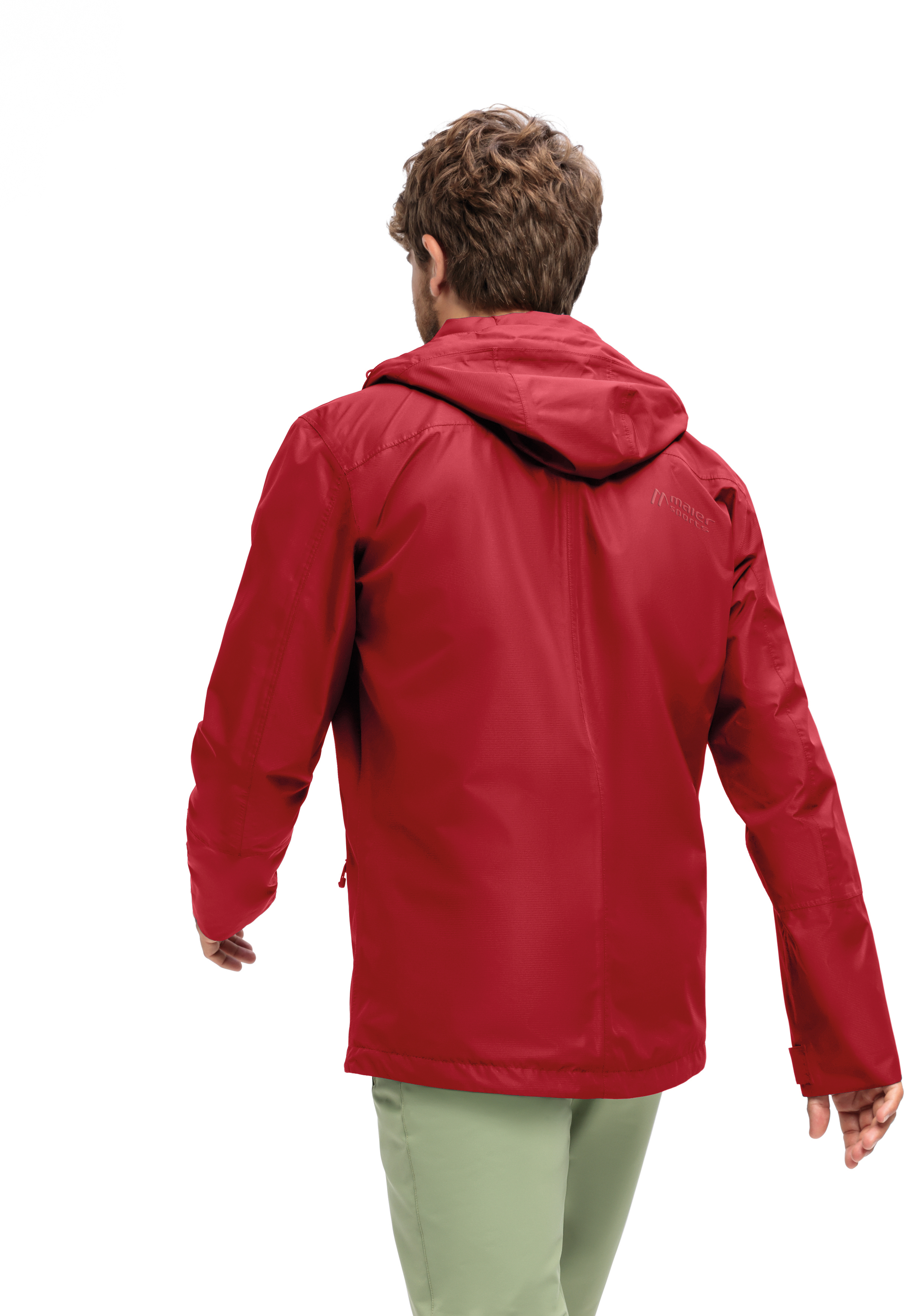 Regenjacke, Herrenjacke, Hoodie-less, Rotes Oberteil, Windjacke
