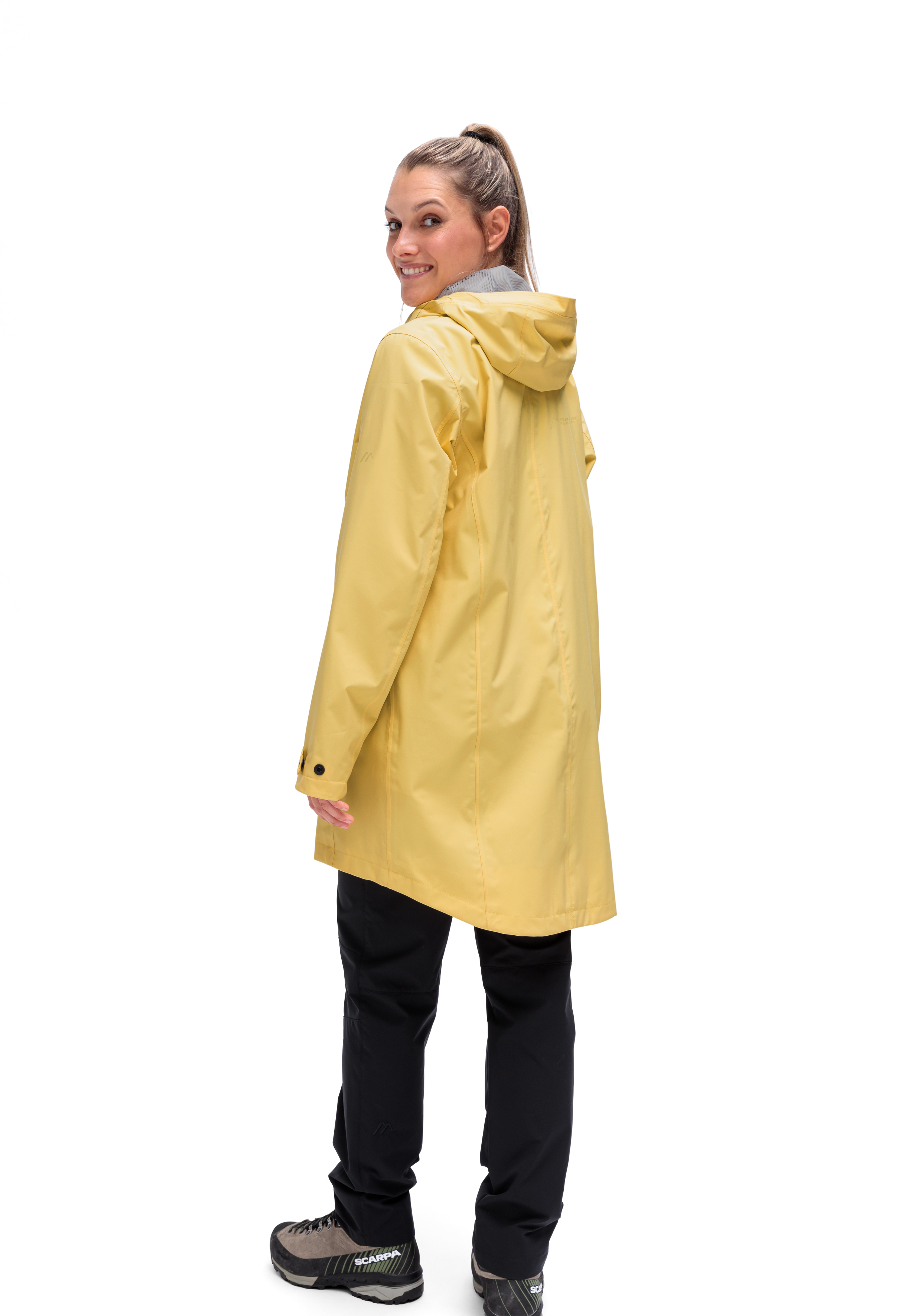 Regenjacke, Hoodie, Mantel, Gelb, Herausragende Kapuze