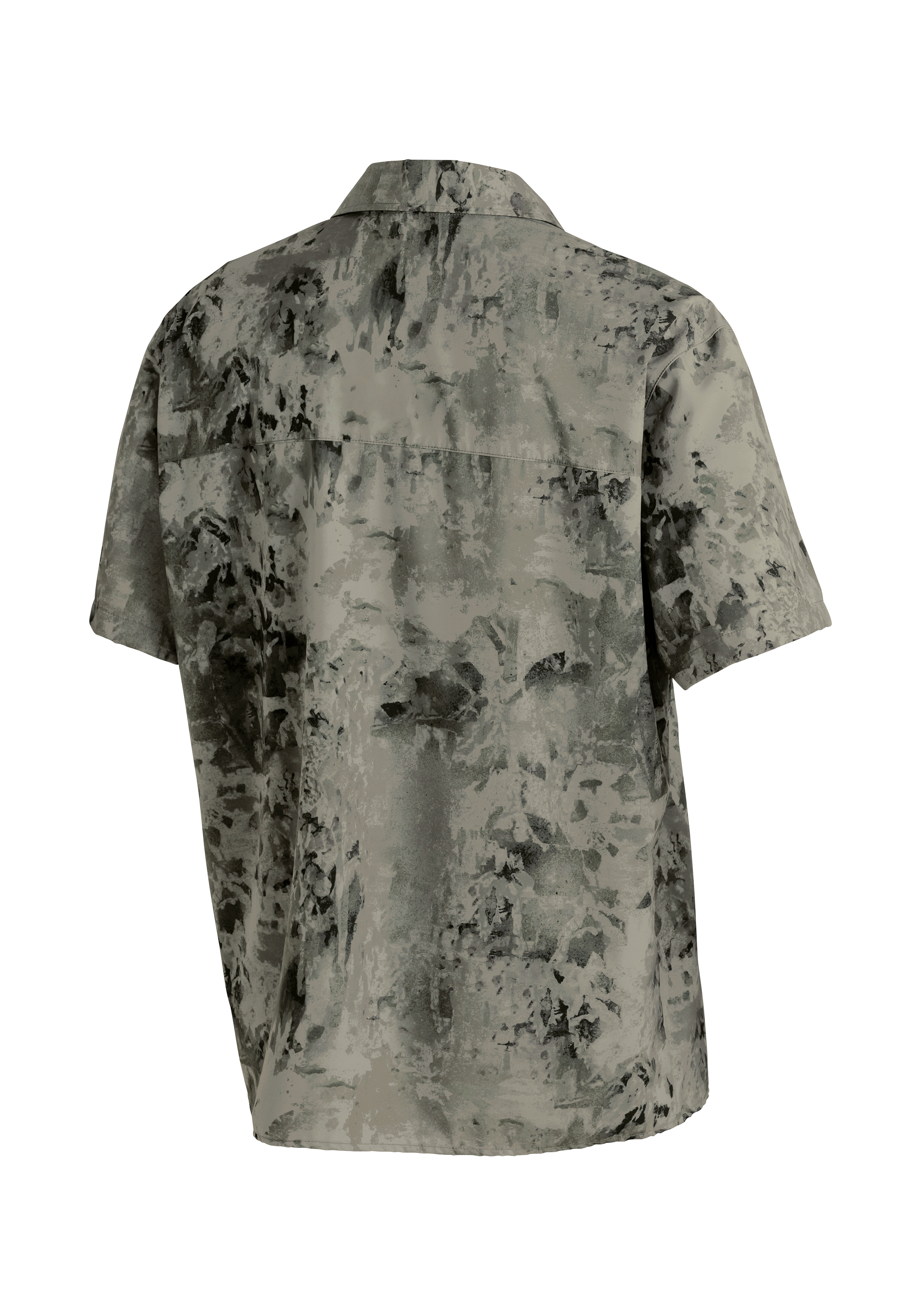 Hemd, Kurzarm, Tie-dye, Graugrund, Karo-Print