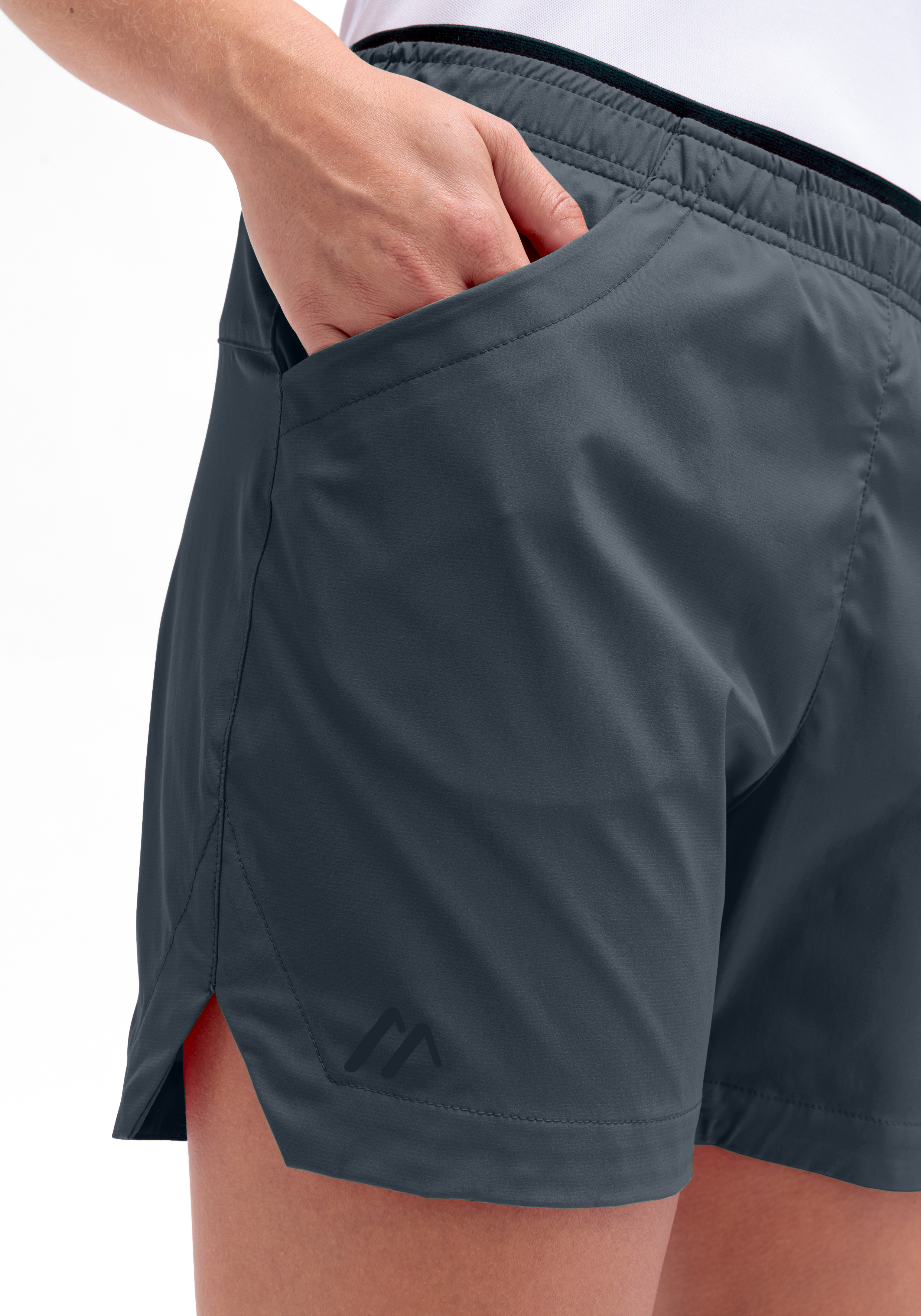 Fort Shorts W shorts, athletic shorts, graue shorts, Tasche, Schlitzsaum