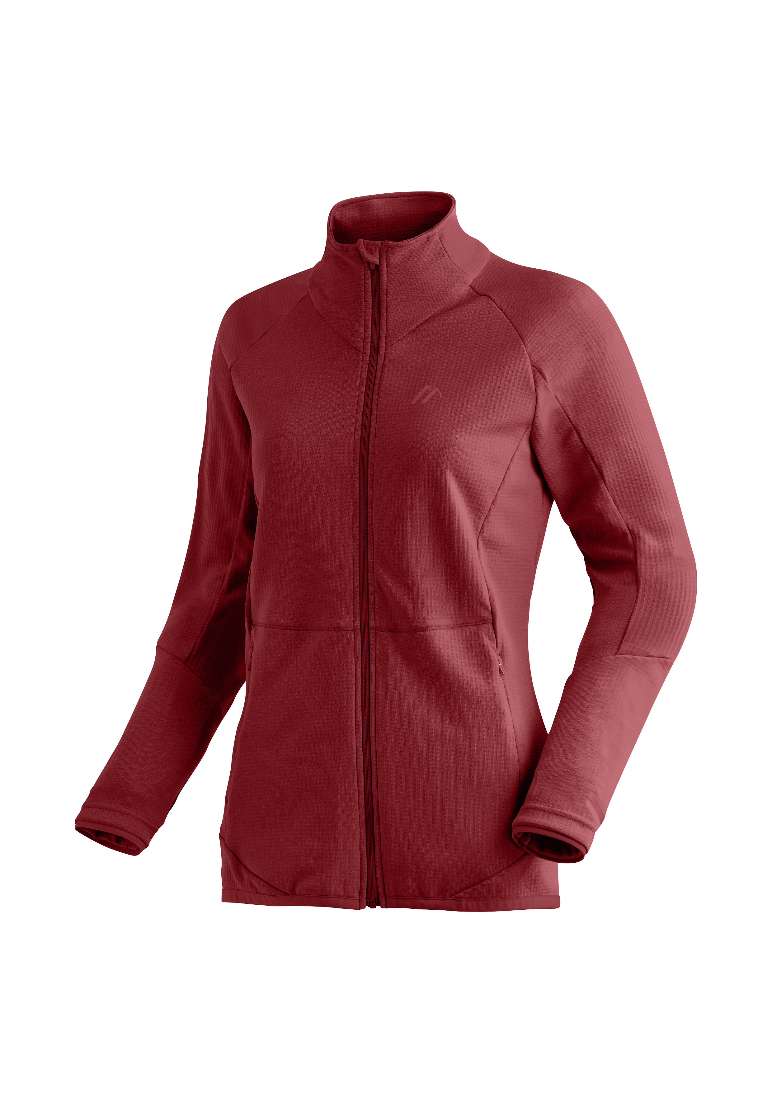Sinaia W jacke, fleece, reissverschluss, langarm, rot