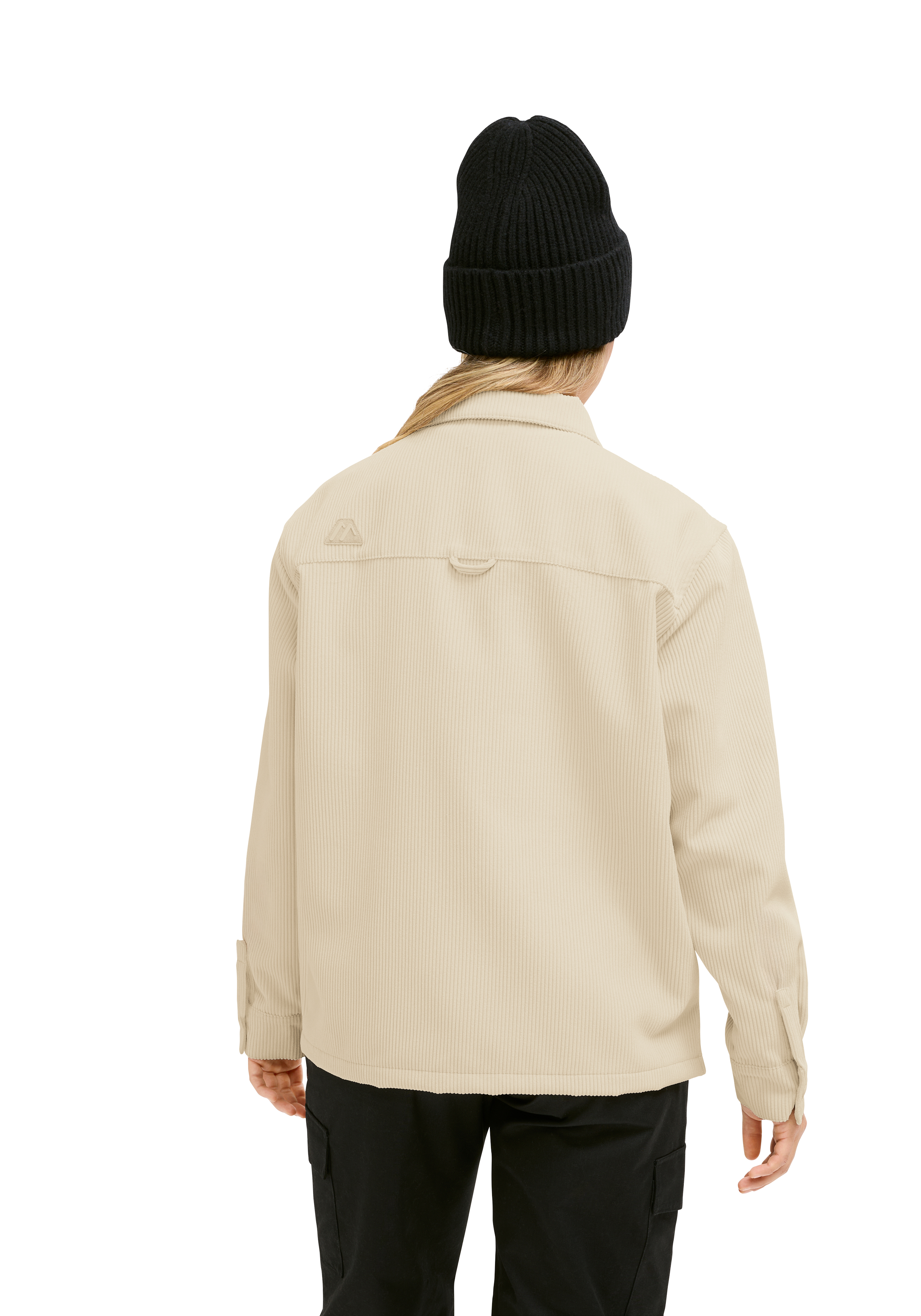 Beige Jacke, Cord Jacke, Rippstrick-Mütze, Beanie, Herren jacke