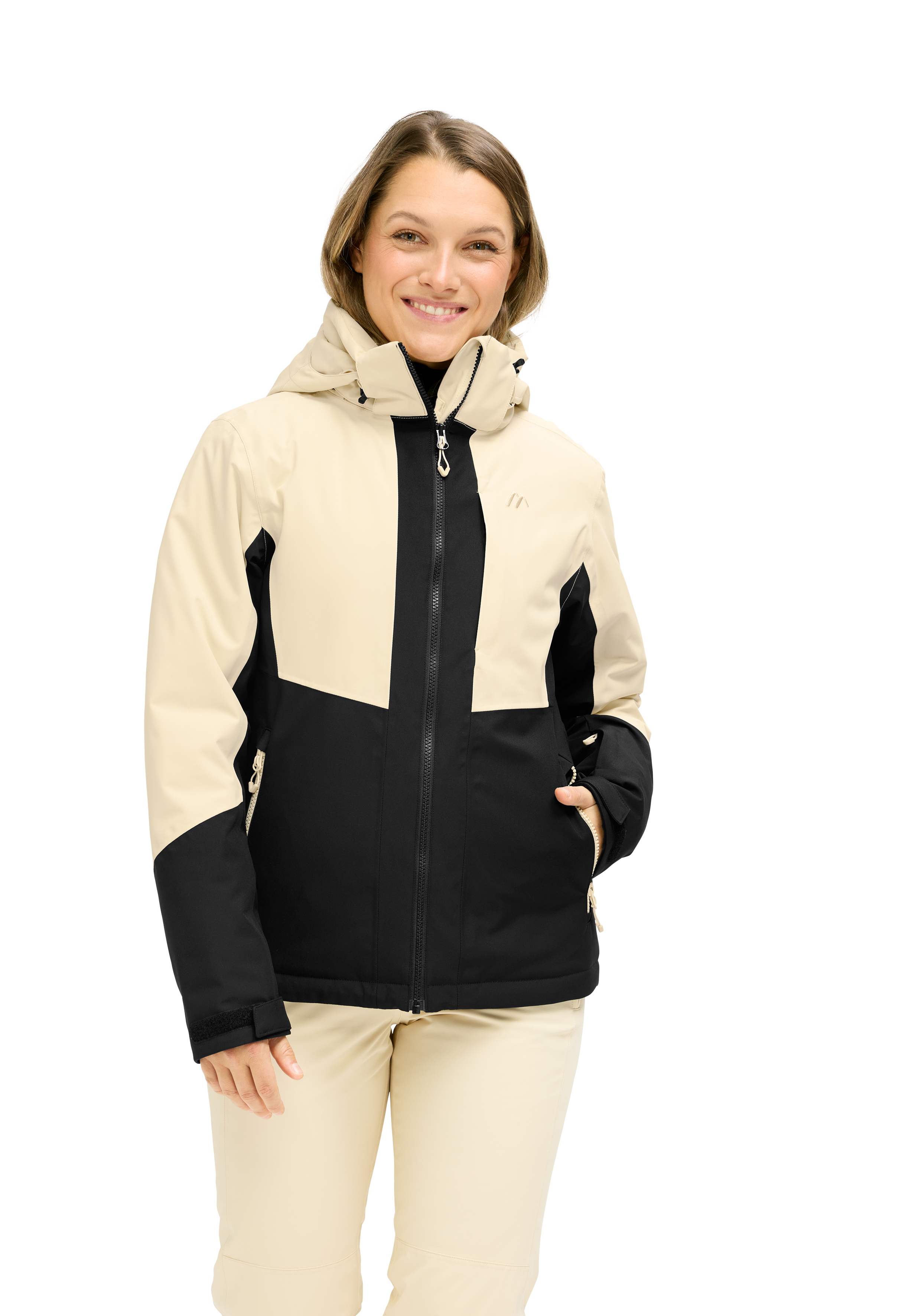 JANA Jacke, Ski-Jacke, Zweifarbig, Reißverschluss, Kapuze