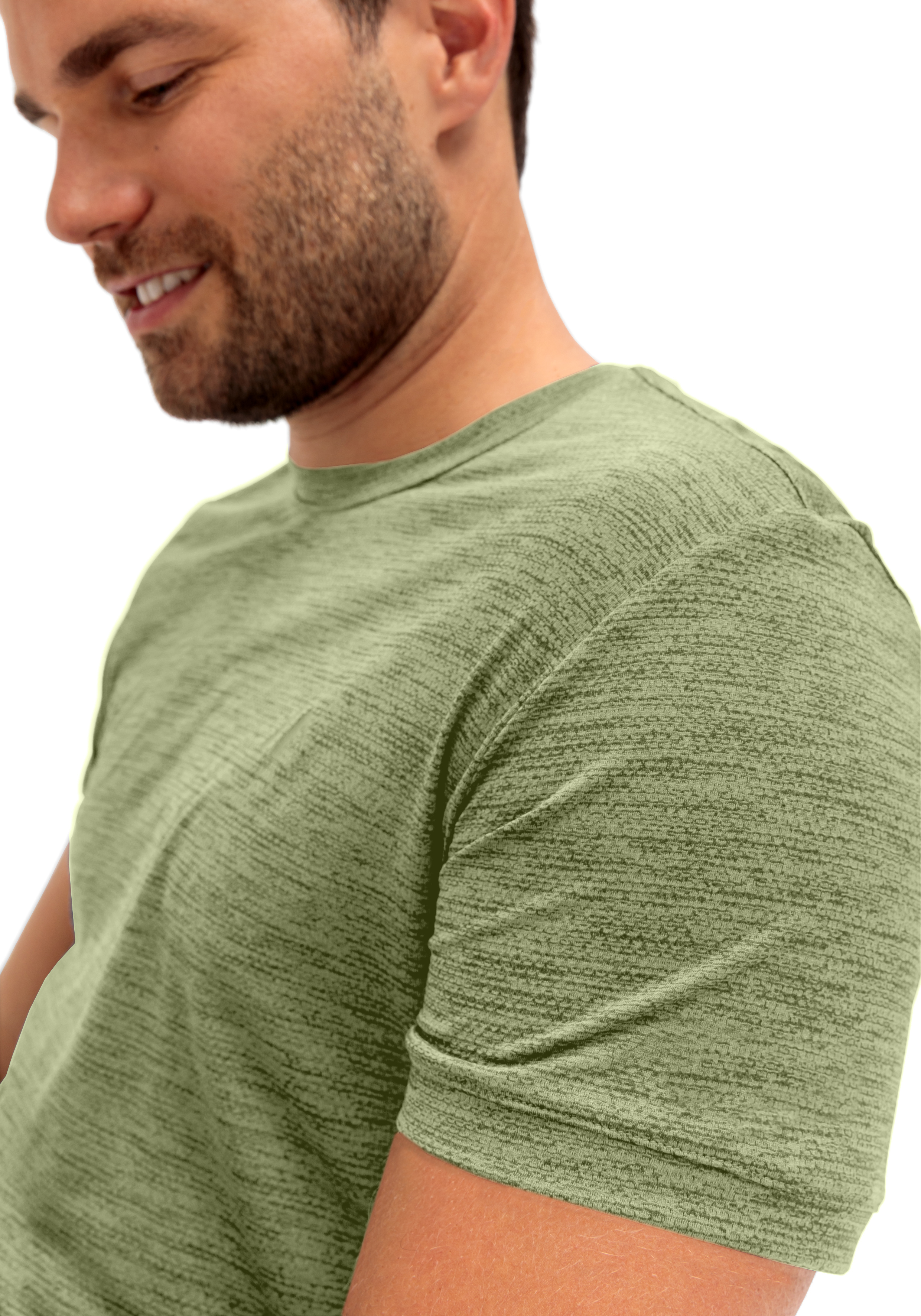 T-Shirt, Kurzesleeve, Grün, Holzkohle Muster, Alltagsschnitt