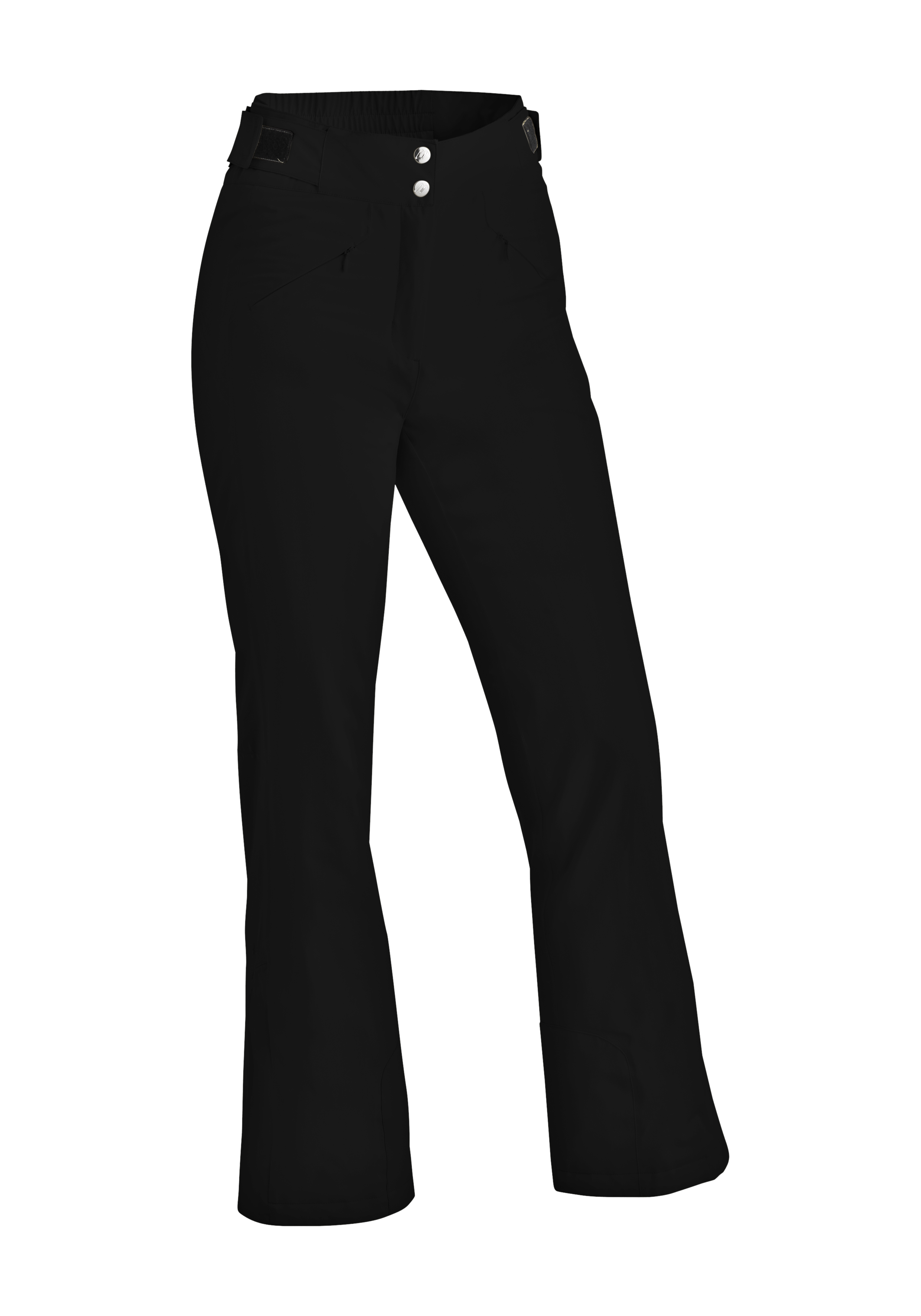 Allissia slim 3.0 Hose, Schwarz, Flare, Gürtel, Knöpfe