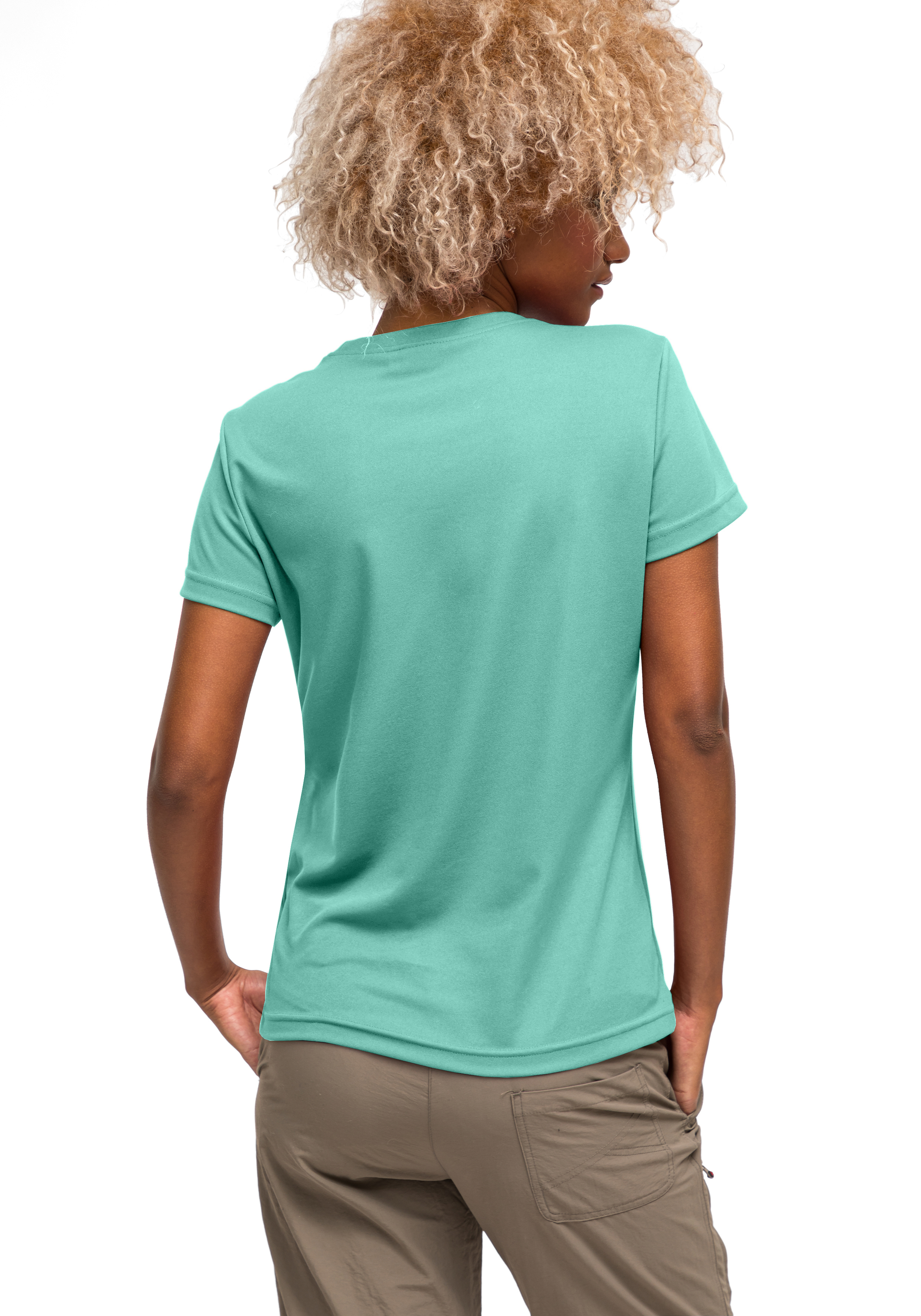 t-shirt, mint, kurzarmig, baumwolle, rückseite, T-Shirt, Kurzarm, Mintgrün, Uni, Baumwolle