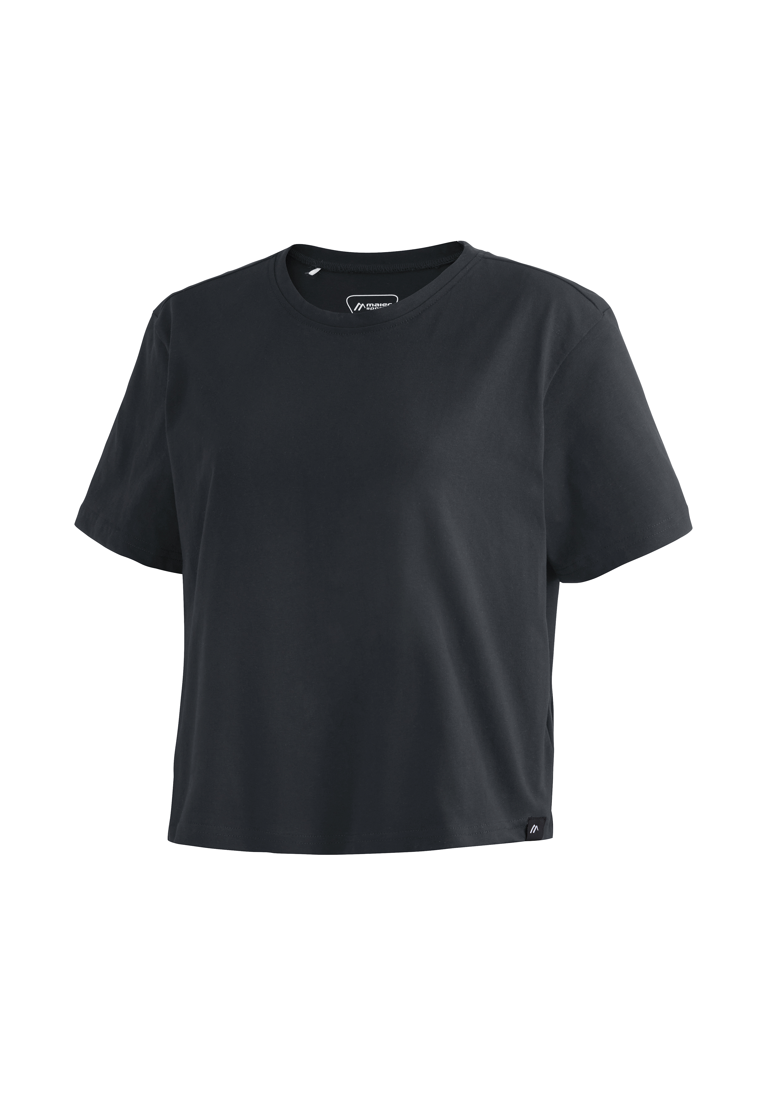 MS FAV Tee Cropped W Bekleidung, T-shirt, T-Shirt, Kurzarm, Unifarben, Baumwolle, Schwarz