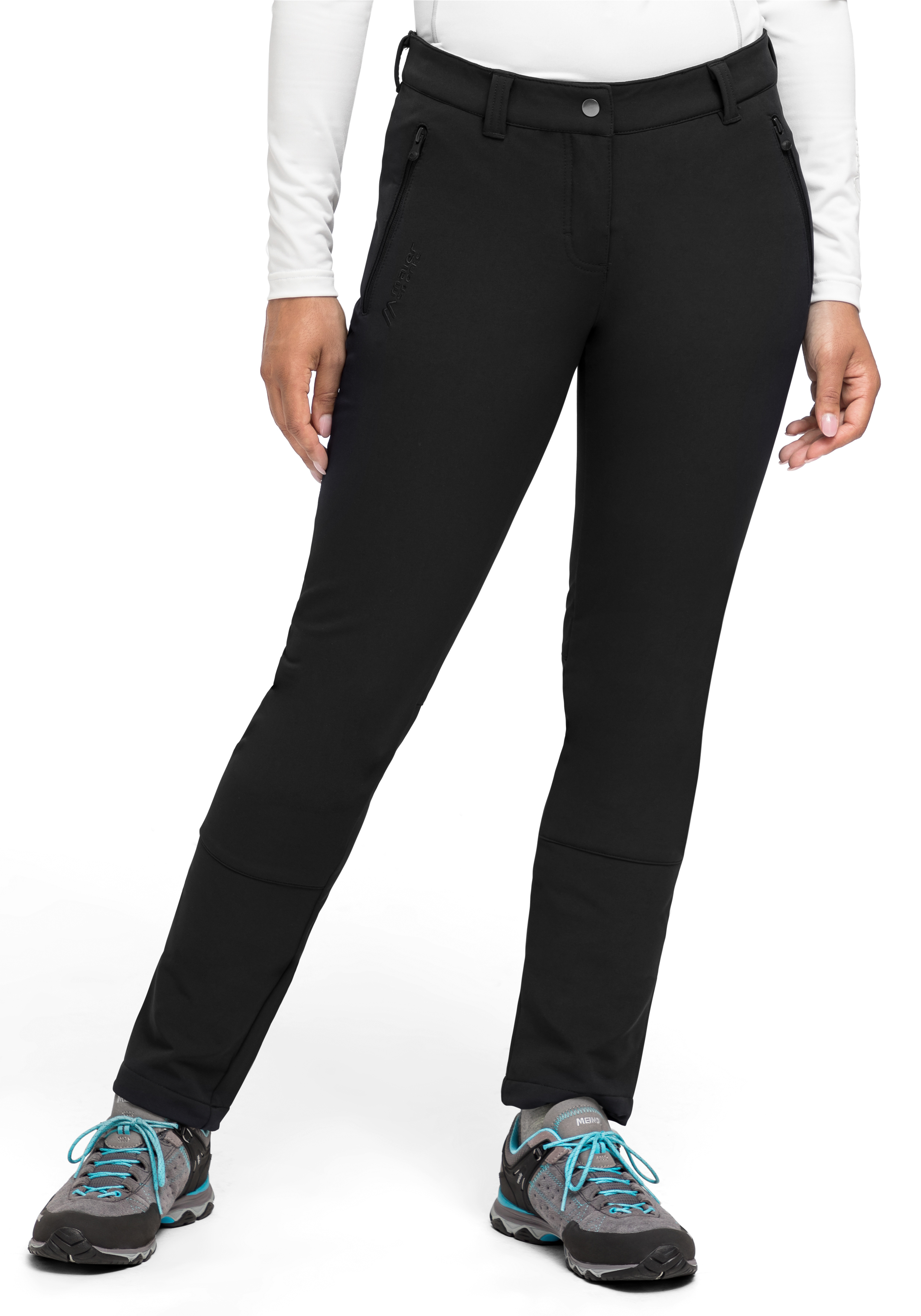 Helga slim Hosen, Schuh, Sneaker, Person, Jeans, Hose, Schwarz, Sporthose, Reißverschluss-Taschen, Knie-Paneel