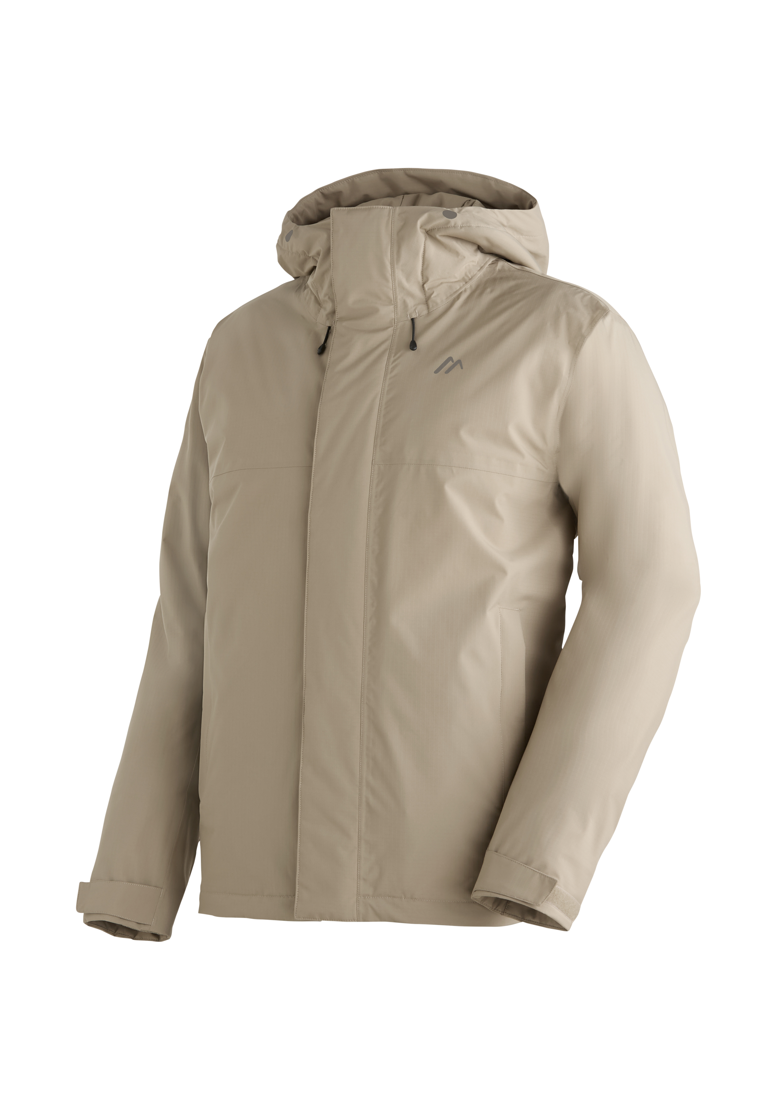 Regenjacke, Herrenjacke, Beige, Kapuze, Verschluss