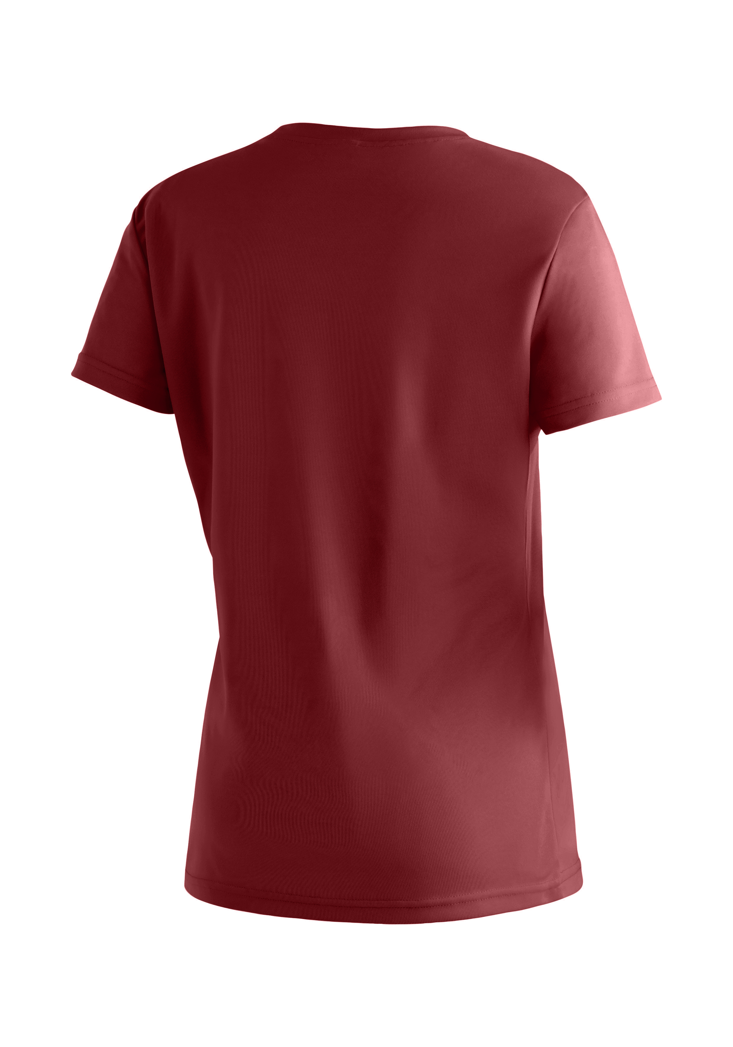 Wilma Print T-Shirt, Kurzarm, Rundhalsausschnitt, Einfarbig, Rot