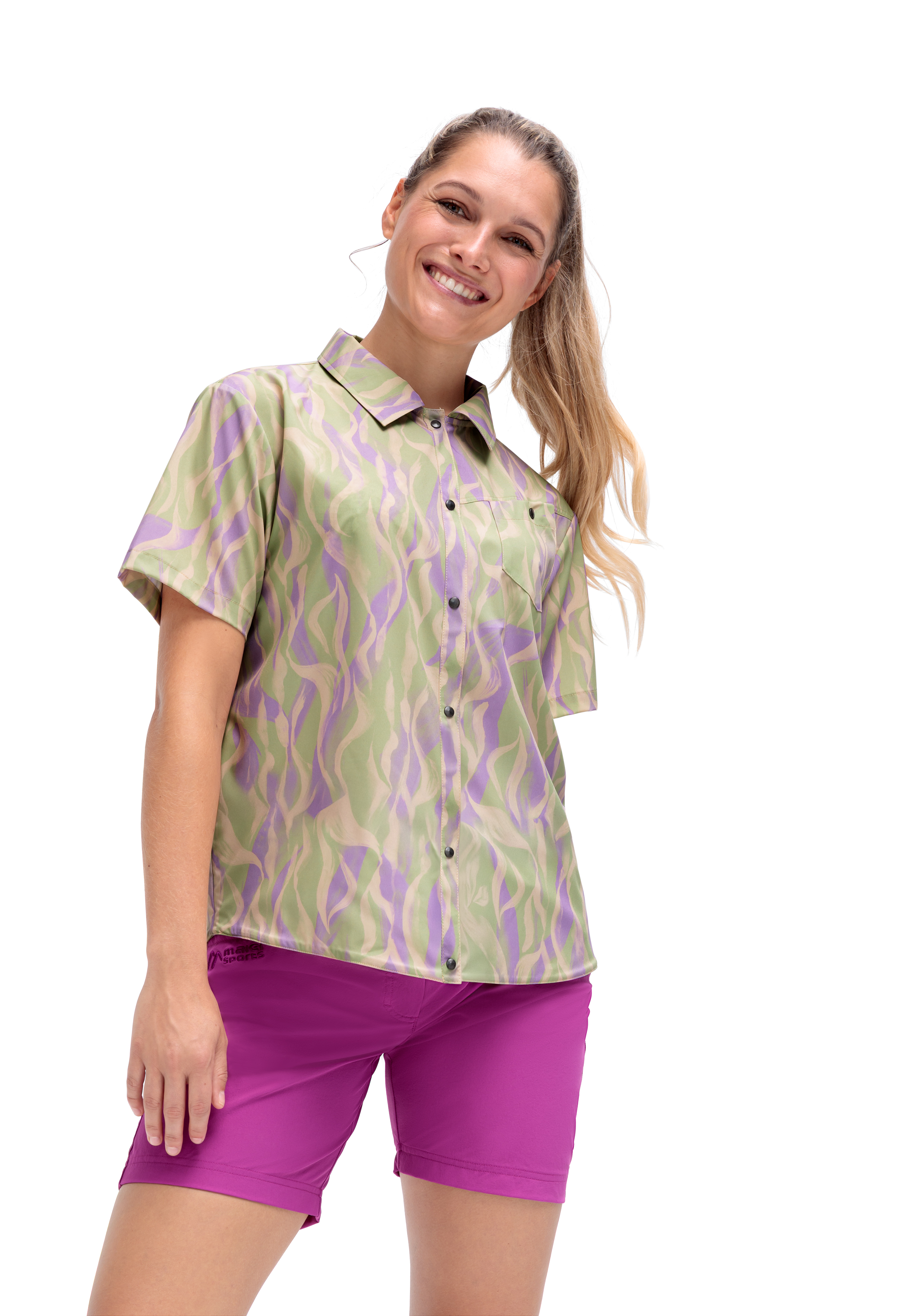shirt, short-sleeve, patterned, button-down, casual