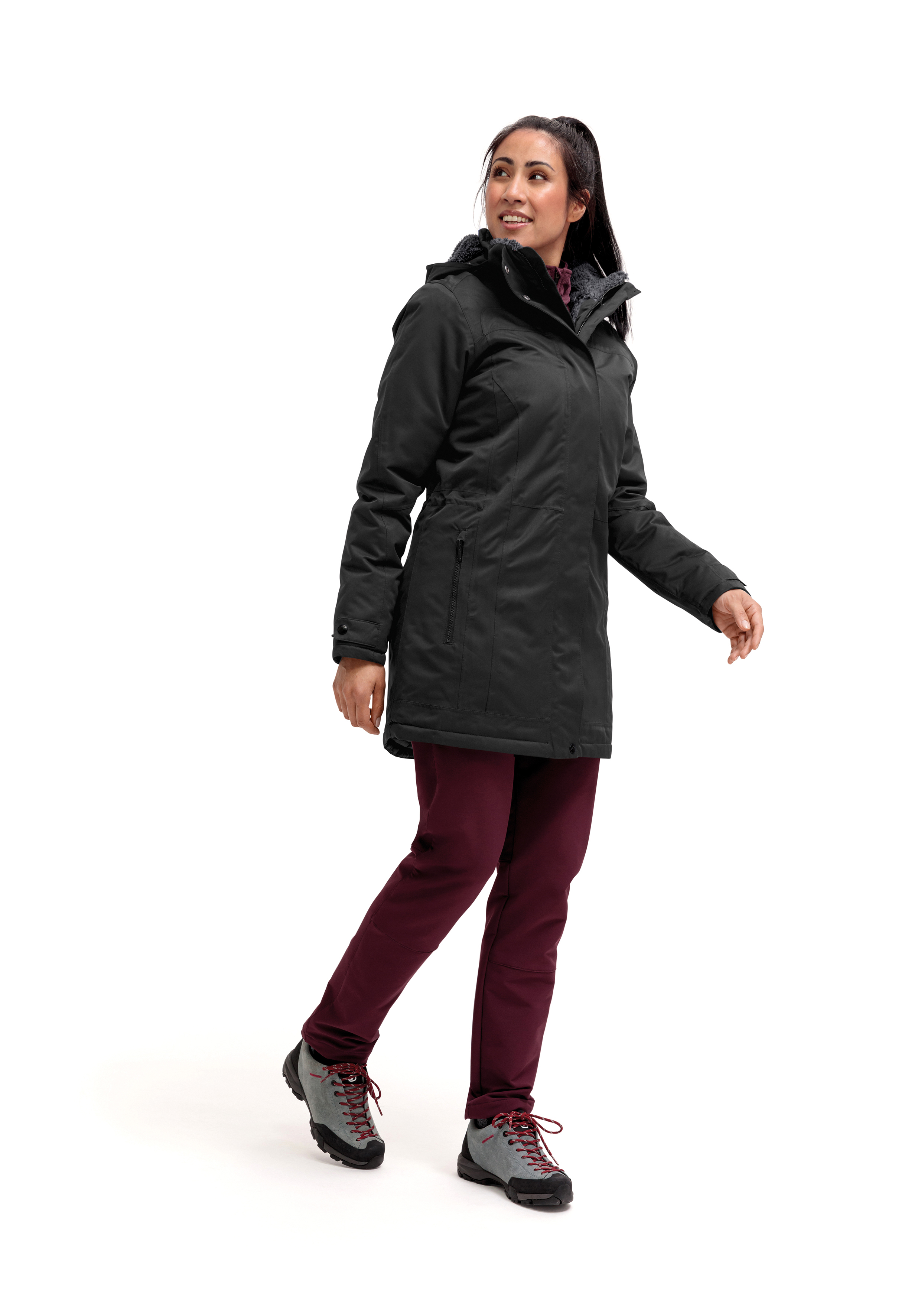 LISA 2.1 Mantel, Jacke, Person, Langarm, Mantel, Jacke, Person, Schuh, Winterjacke, Mantel, Outdoorjacke, Dunkelgrau, Steppverschluss, jacke, parka, hoodie, schwarz, oberbekleidung